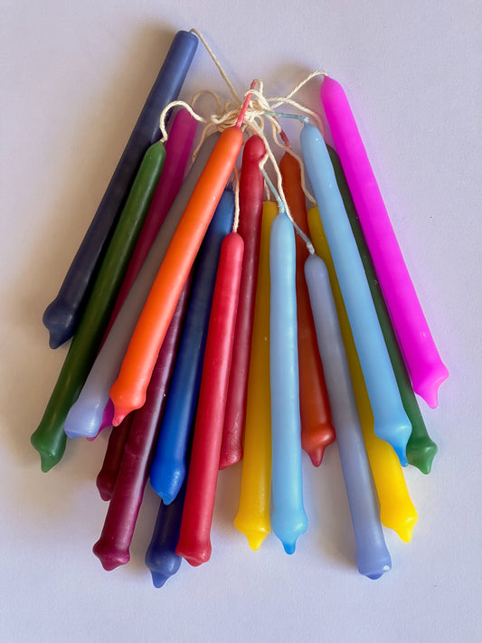 Rainbow 2 Hour Mini Taper Candles | 20 Pack