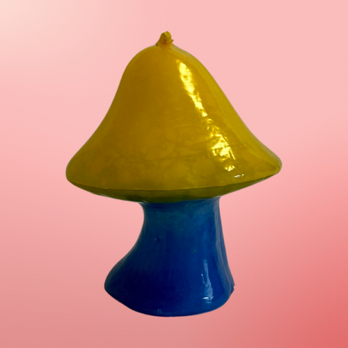 Mushroom Candle Small (Yellow, Blue)