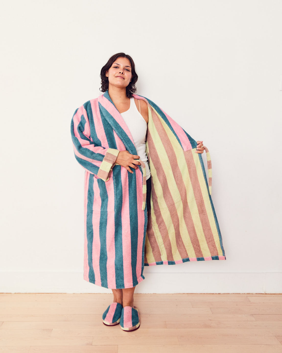 DUSEN DUSEN Martine Stripe Bath Robe