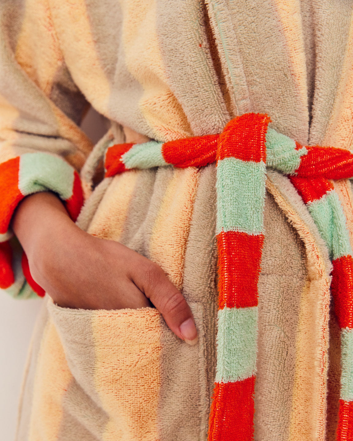 DUSEN DUSEN Mona Stripe Bath Robe