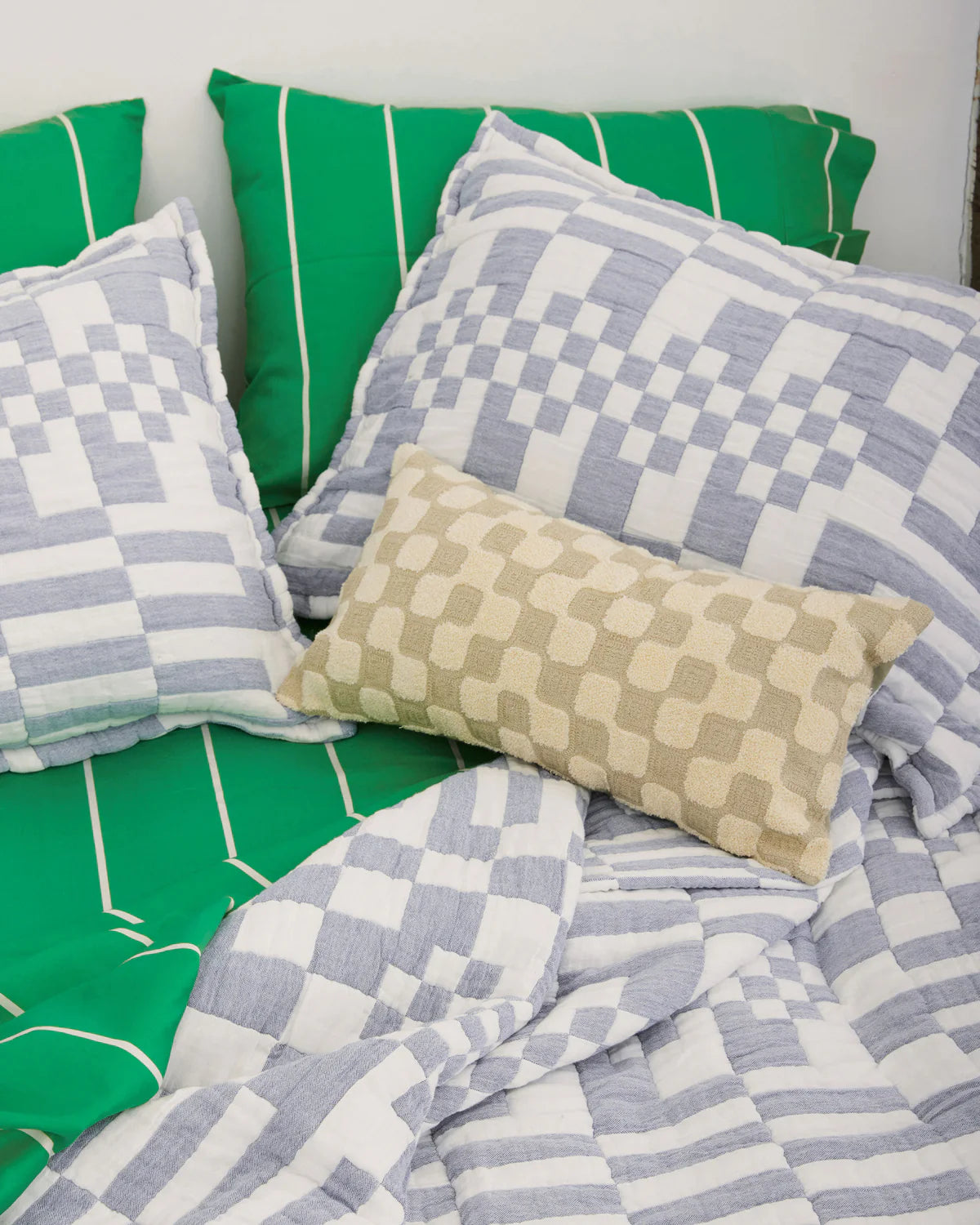 DUSEN DUSEN Coverlet Set | Navy Check