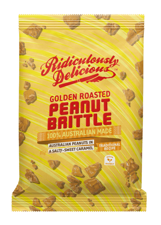 Ridiculously Delicious Golden Roasted Peanut Brittle Snack Pack 85g