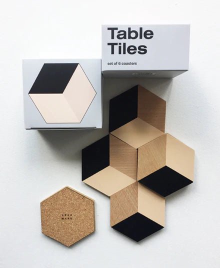 AREAWARE Table Tiles Black Coasters - Preston Apothecary