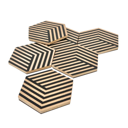 AREAWARE Table Tiles Optical Black Coasters - Preston Apothecary