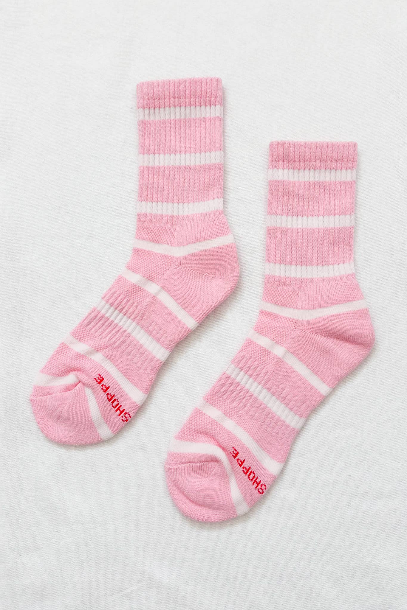 Le Bon Shoppe - Striped Boyfriend Socks  Le Bon Shoppe Pink White Stripe  