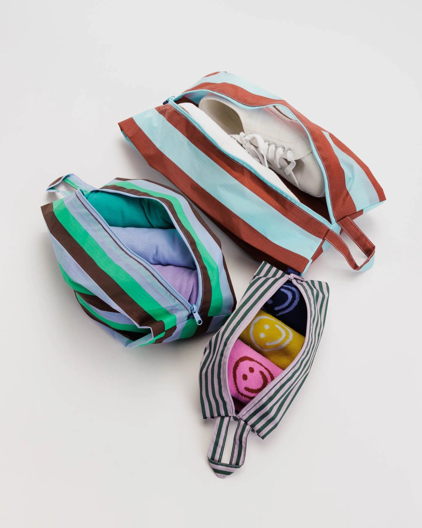 BAGGU 3D Zip Set | Vacation Stripe Mix organizing Baggu   