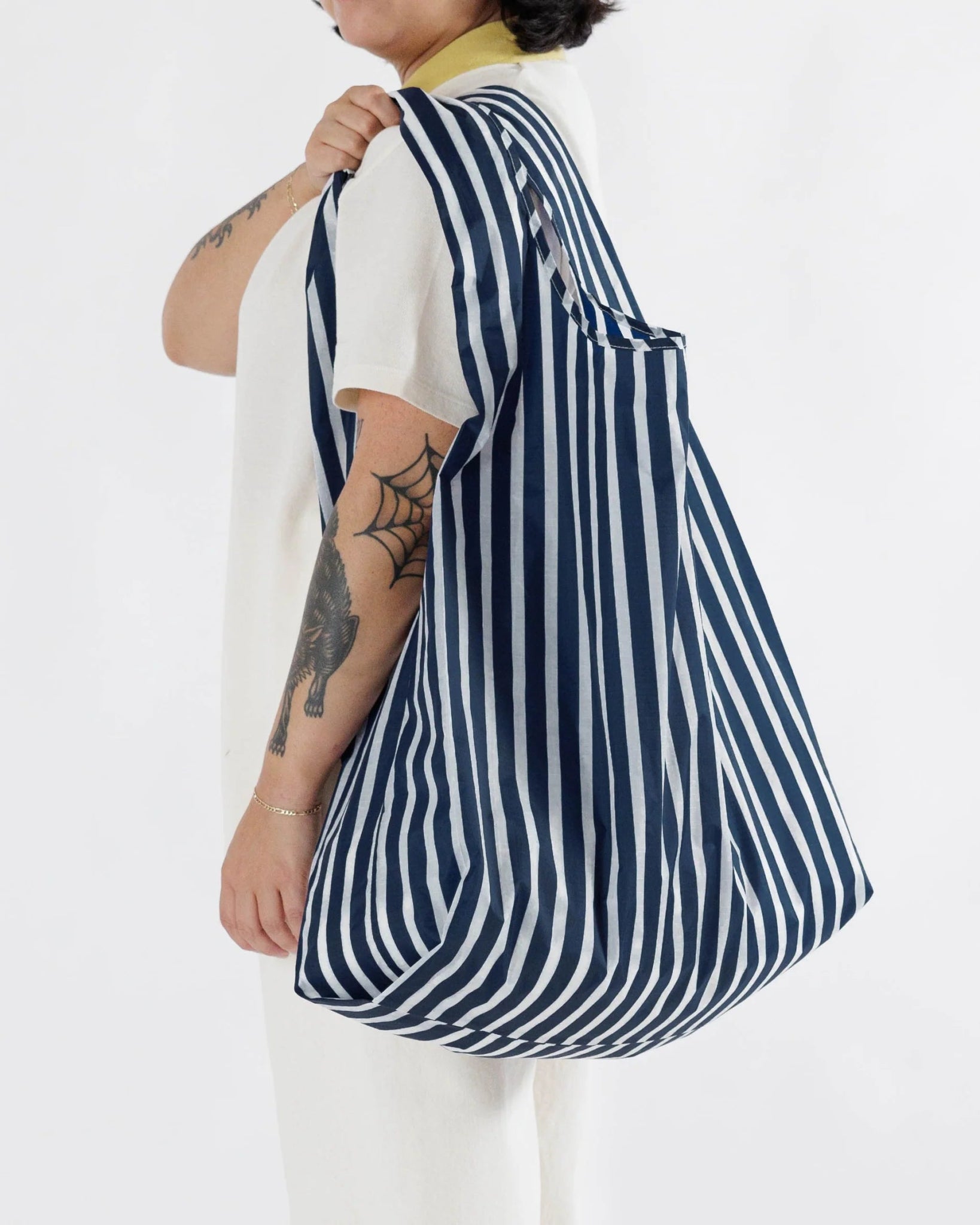 BAGGU - Big Baggu - Navy Stripe