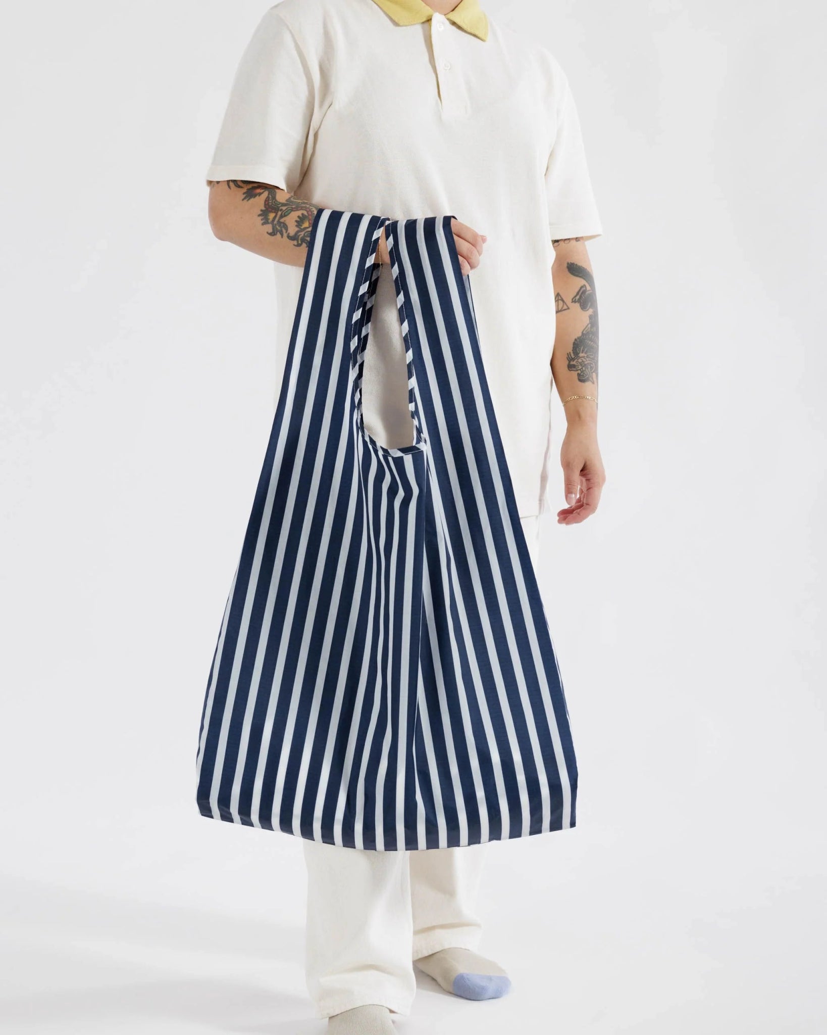 BAGGU - Big Baggu - Navy Stripe