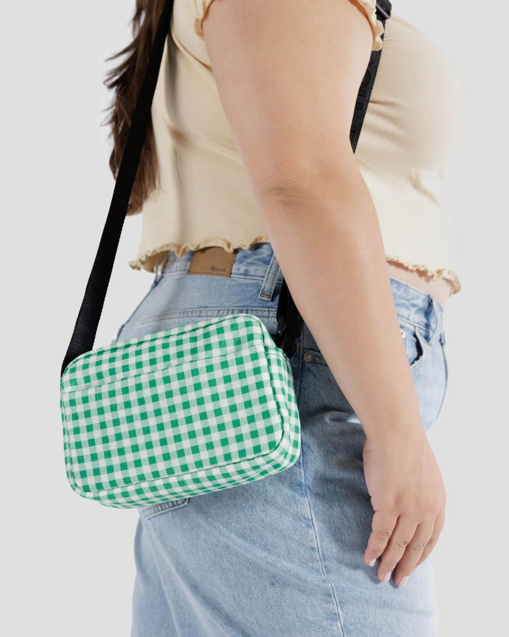 BAGGU Camera Crossbody - Green Gingham