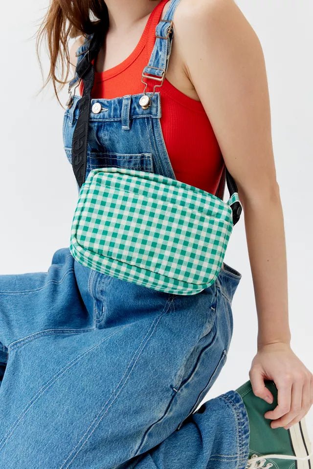 BAGGU Camera Crossbody - Green Gingham camera bag Baggu   