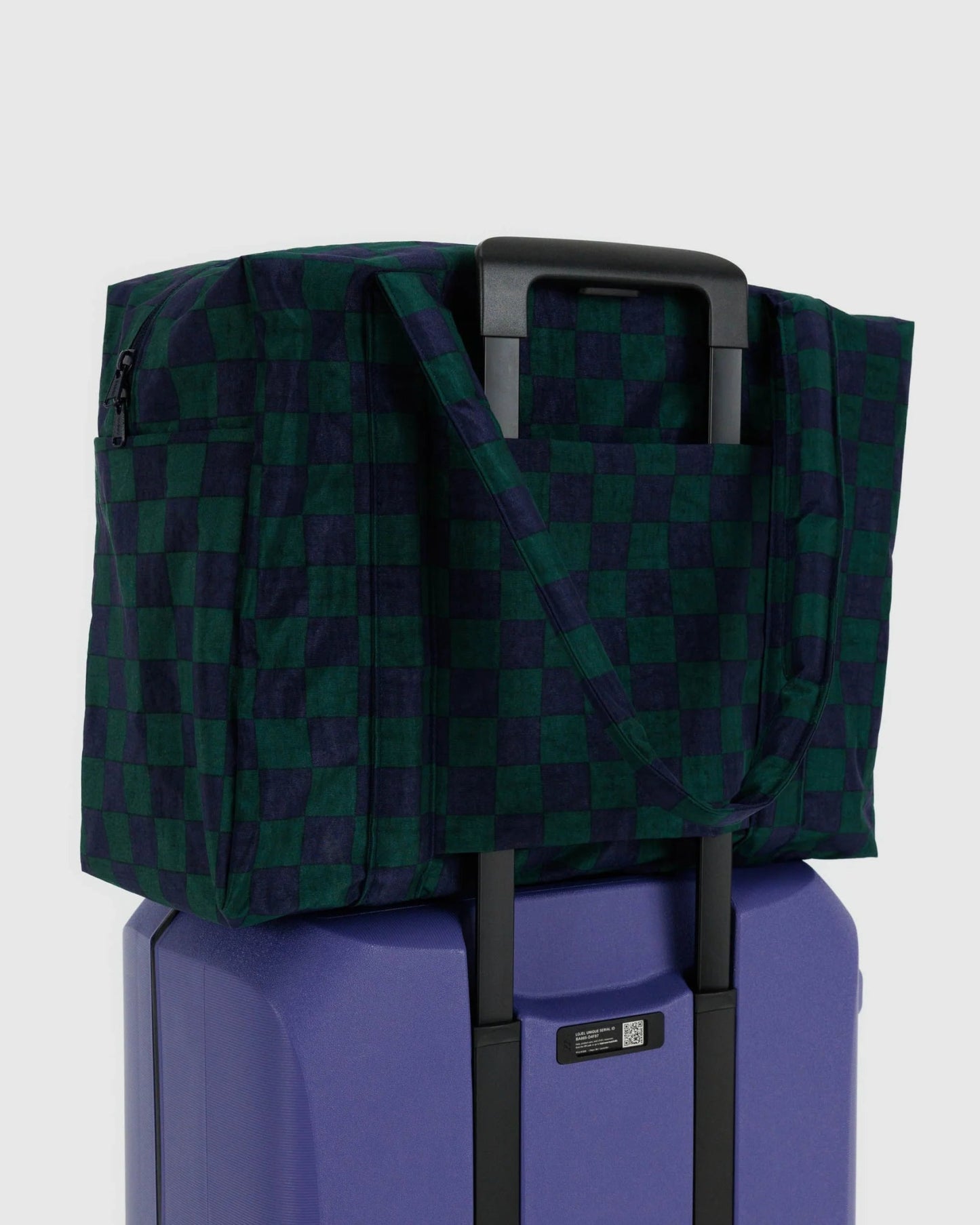 BAGGU | Cloud Carry On Navy Green Check Bag Baggu   