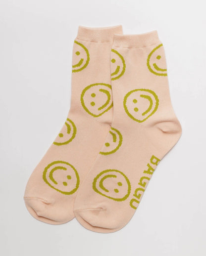 BAGGU Crew Sock - Light Pink Happy Socks Baggu   