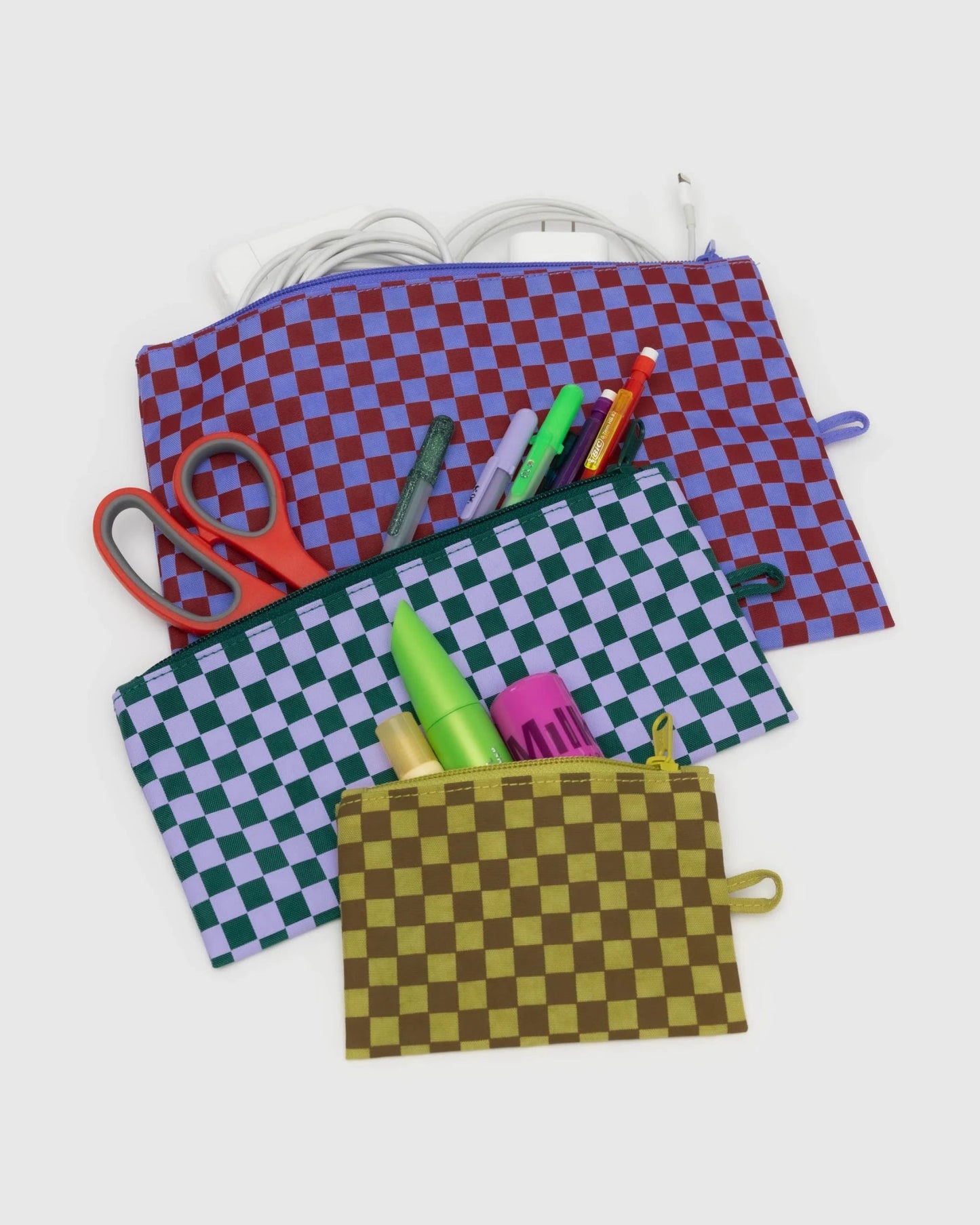 BAGGU | Flat Pouch Jewel Checks Pouch Baggu   