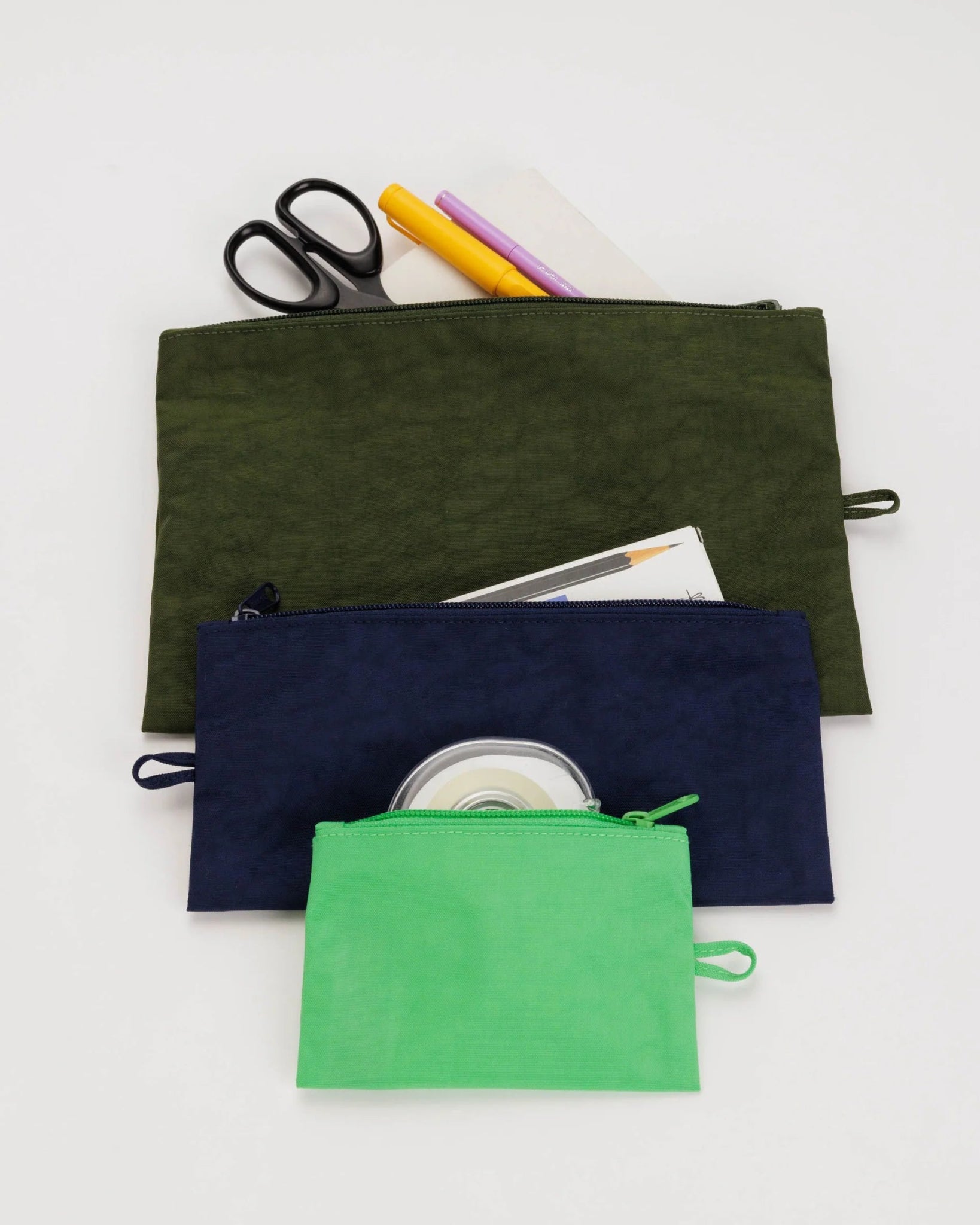 BAGGU Flat Pouch Set | Marine