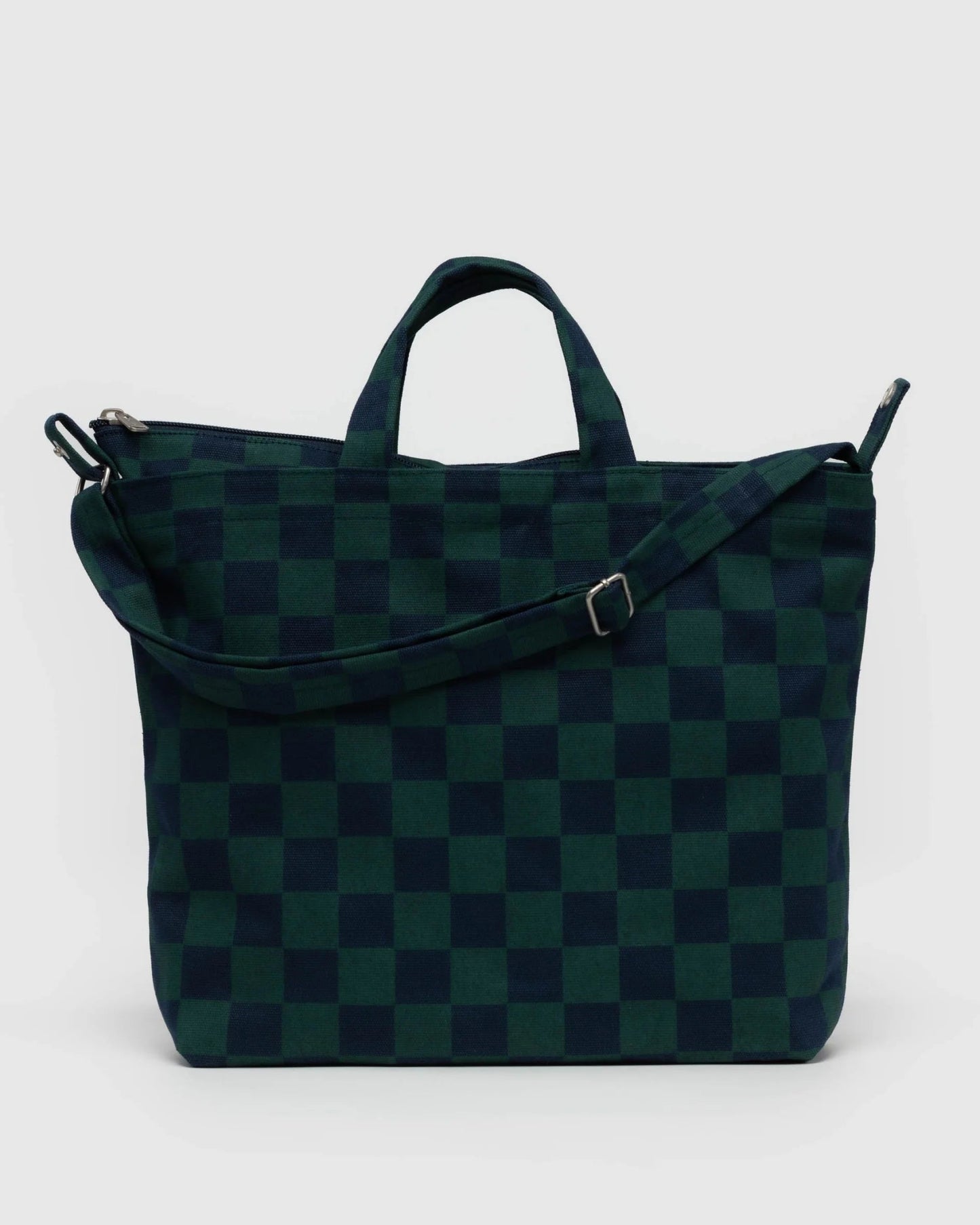 BAGGU | Horizontal Zip Duck Bag Navy Green Check Bag Baggu   