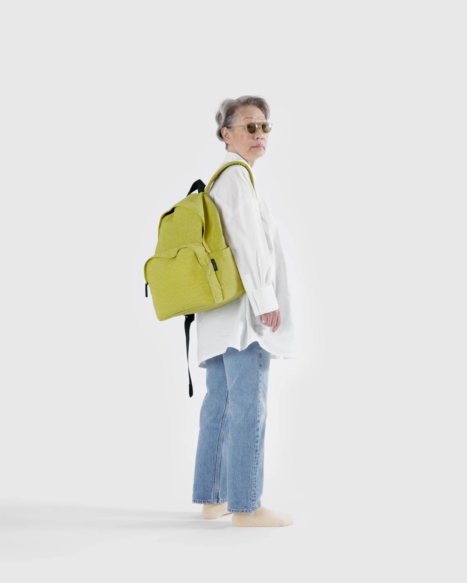 BAGGU Large Nylon Backpack - Lemongrass