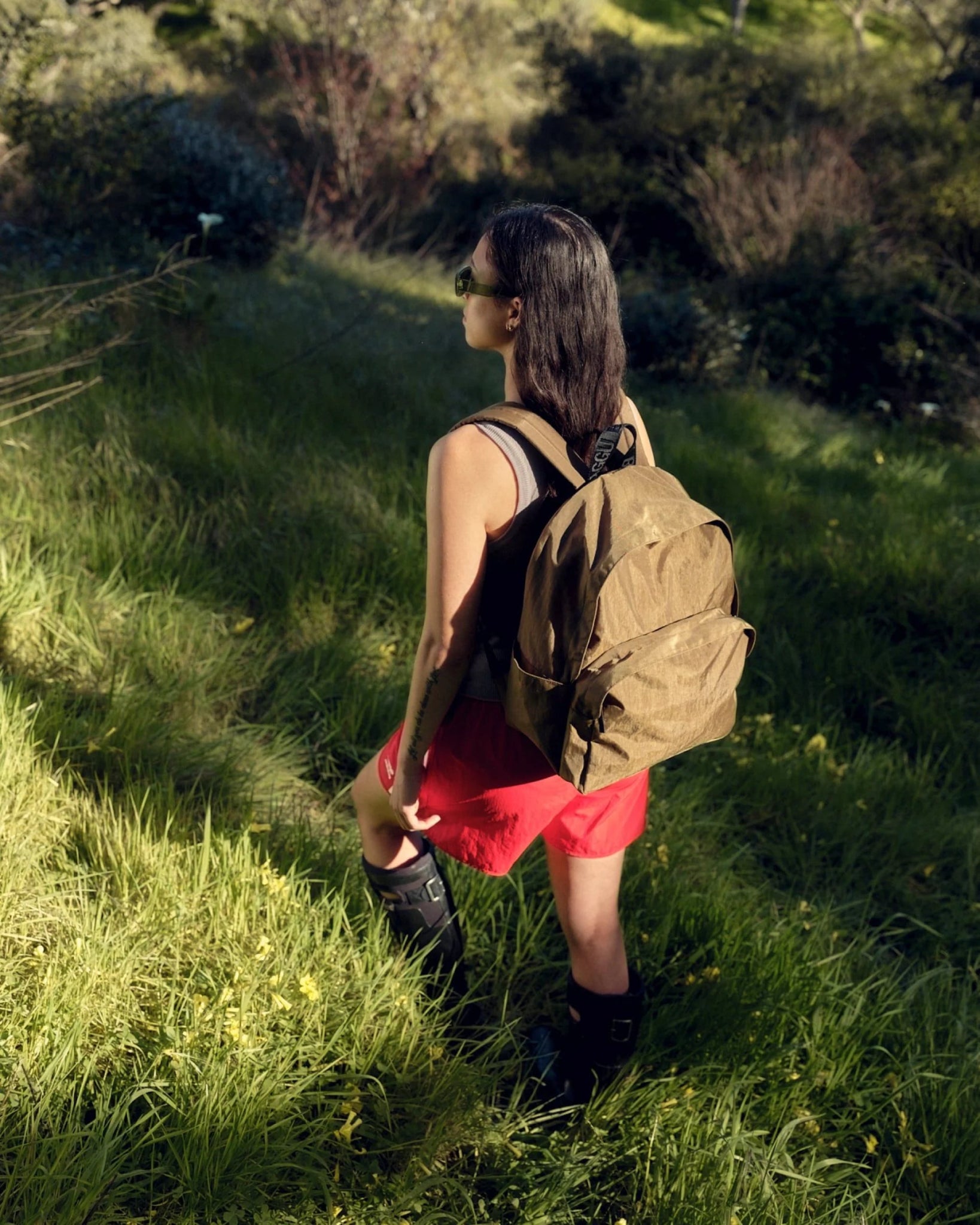 BAGGU Large Nylon Backpack - Seaweed