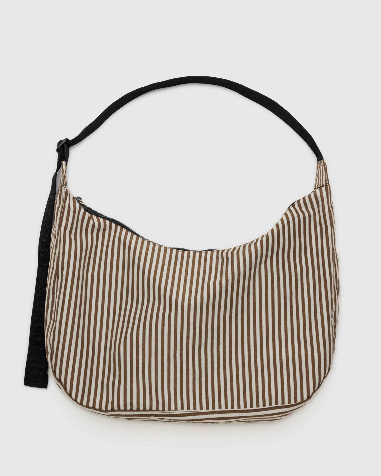 BAGGU Large Nylon Crescent Bag - Brown Stripe - Preston Apothecary