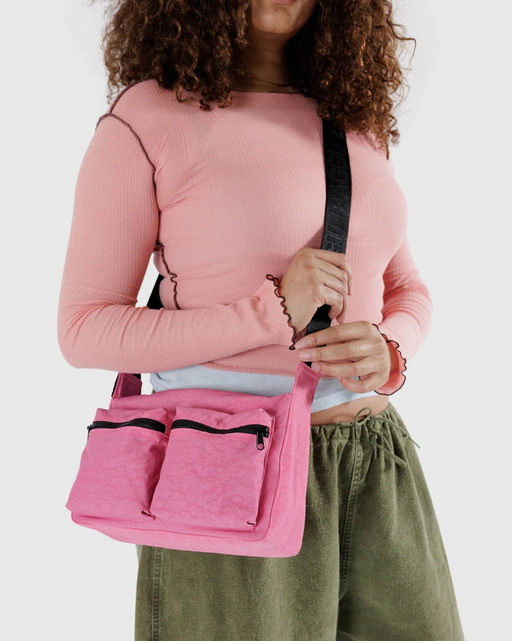 BAGGU Medium Cargo Crossbody - Azalea Pink - Preston Apothecary