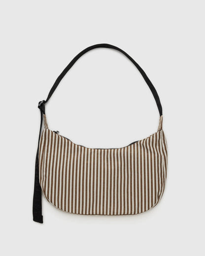 BAGGU Medium Nylon Crescent Bag - Brown Stripe - Preston ApothecaryBaggu
