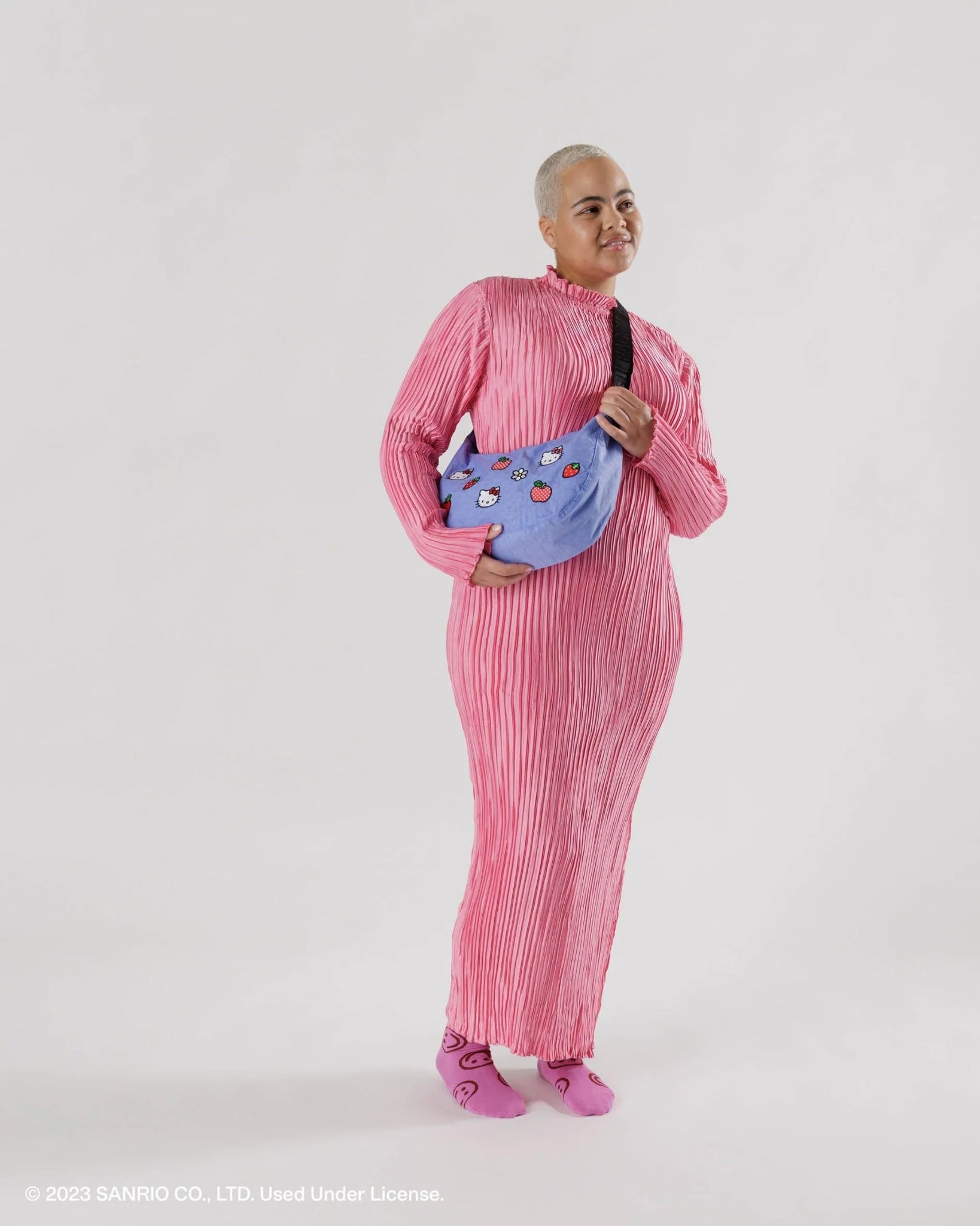 BAGGU Medium Nylon Crescent Bag - Embroidered Hello Kitty - Preston Apothecary