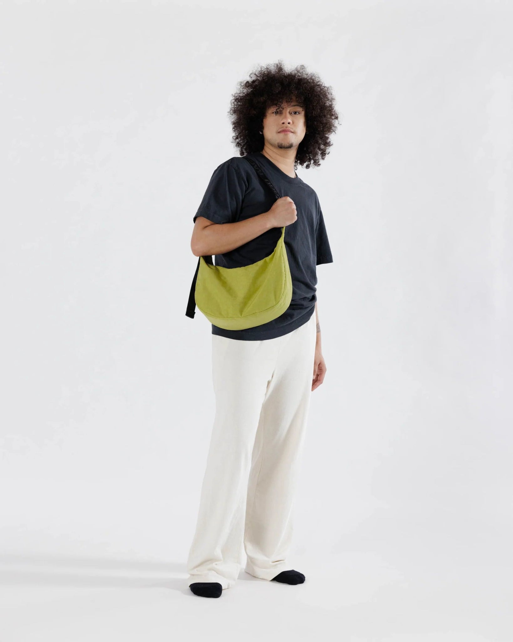 BAGGU Medium Nylon Crescent Bag -  Lemongrass