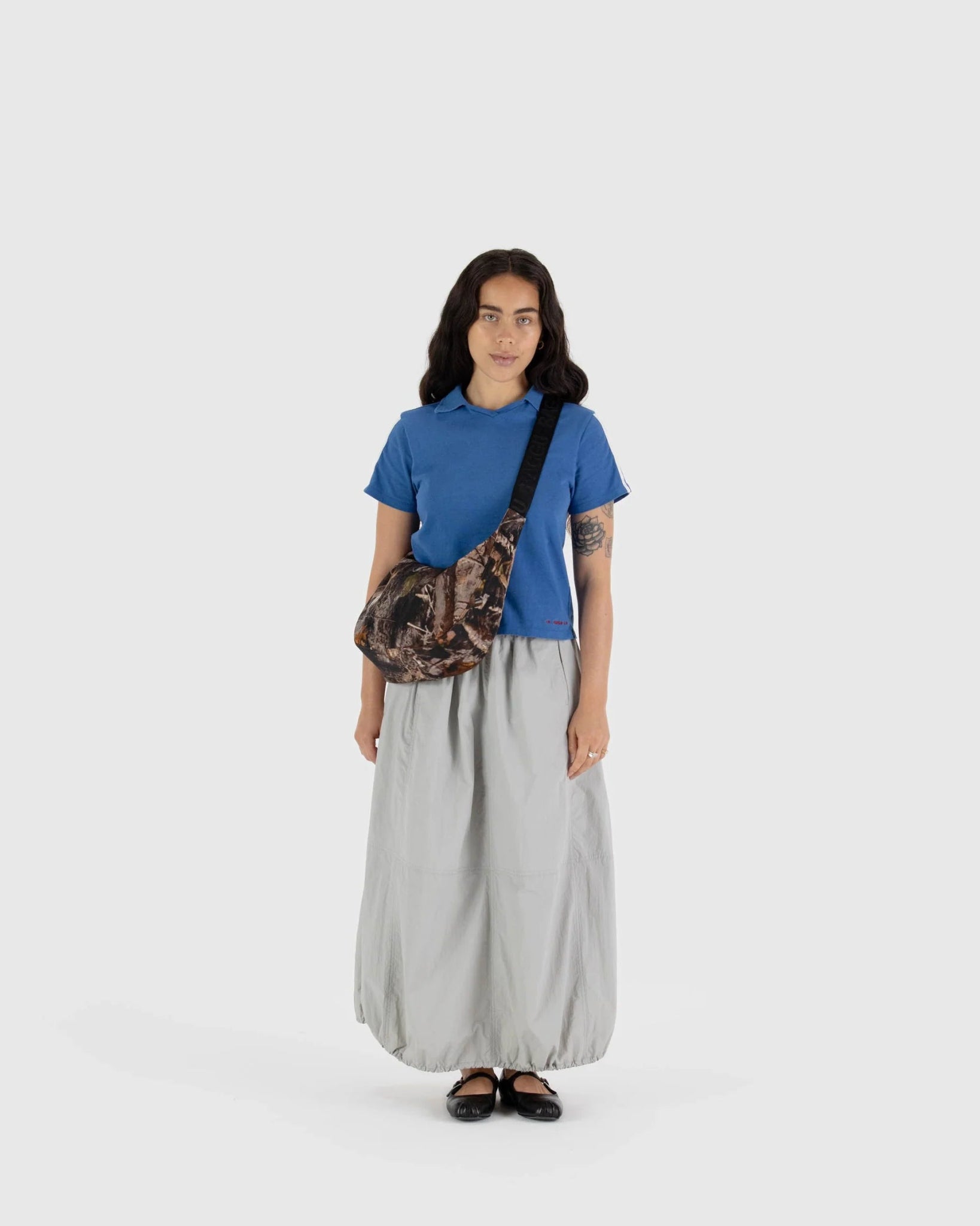 BAGGU | Medium Nylon Crescent Photo Forest