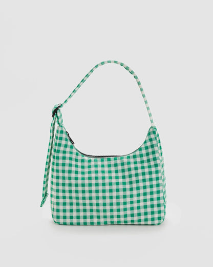 BAGGU Mini Nylon shoulder bag - Green Gingham - Preston Apothecary