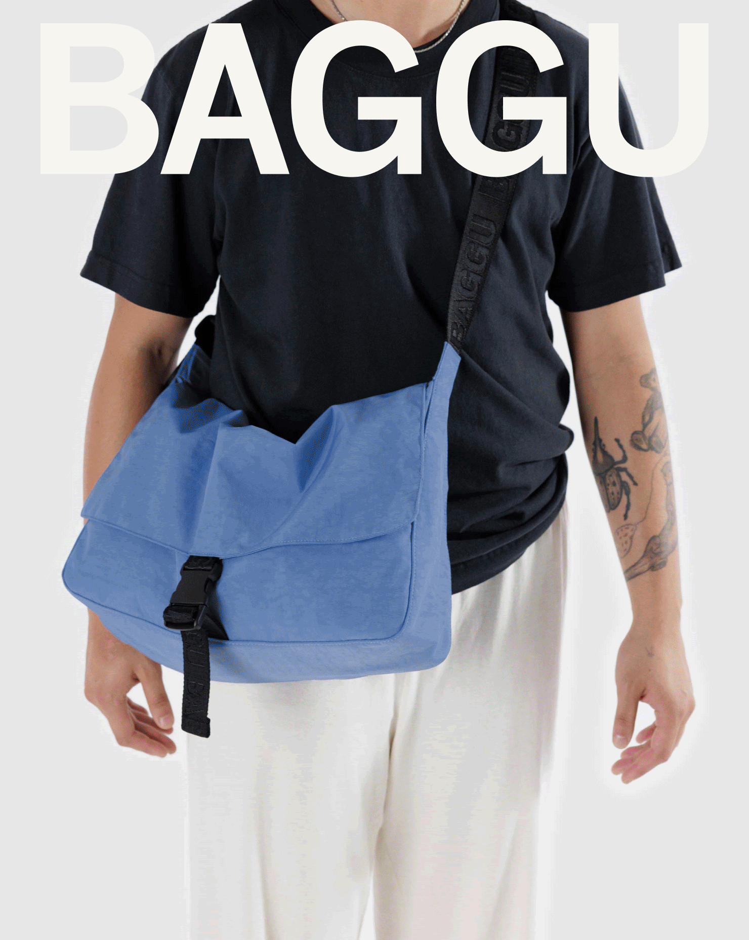 BAGGU Nylon Messenger Bag - Candy Apple - Preston ApothecaryBaggu