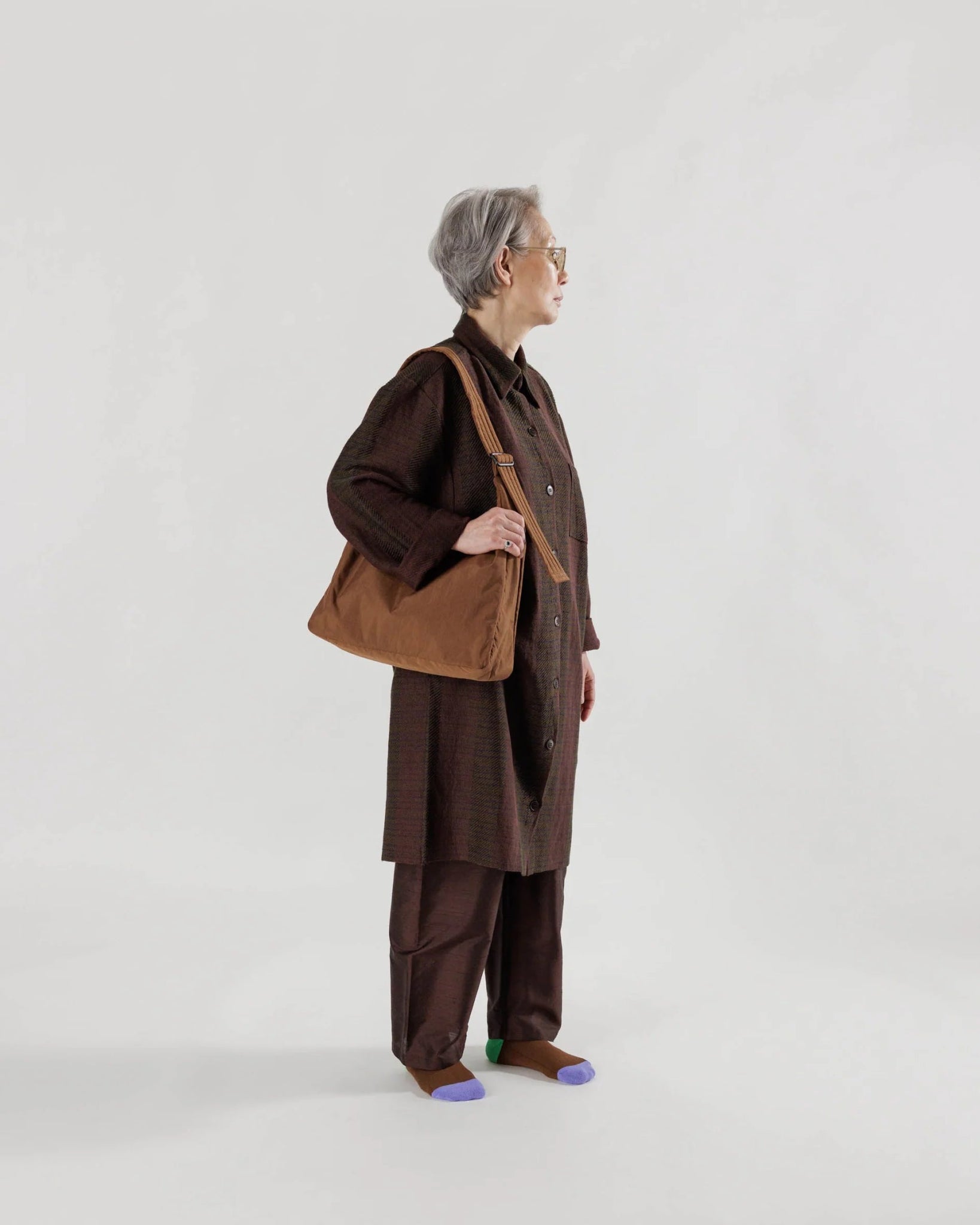 BAGGU Nylon Shoulder Bag - Brown