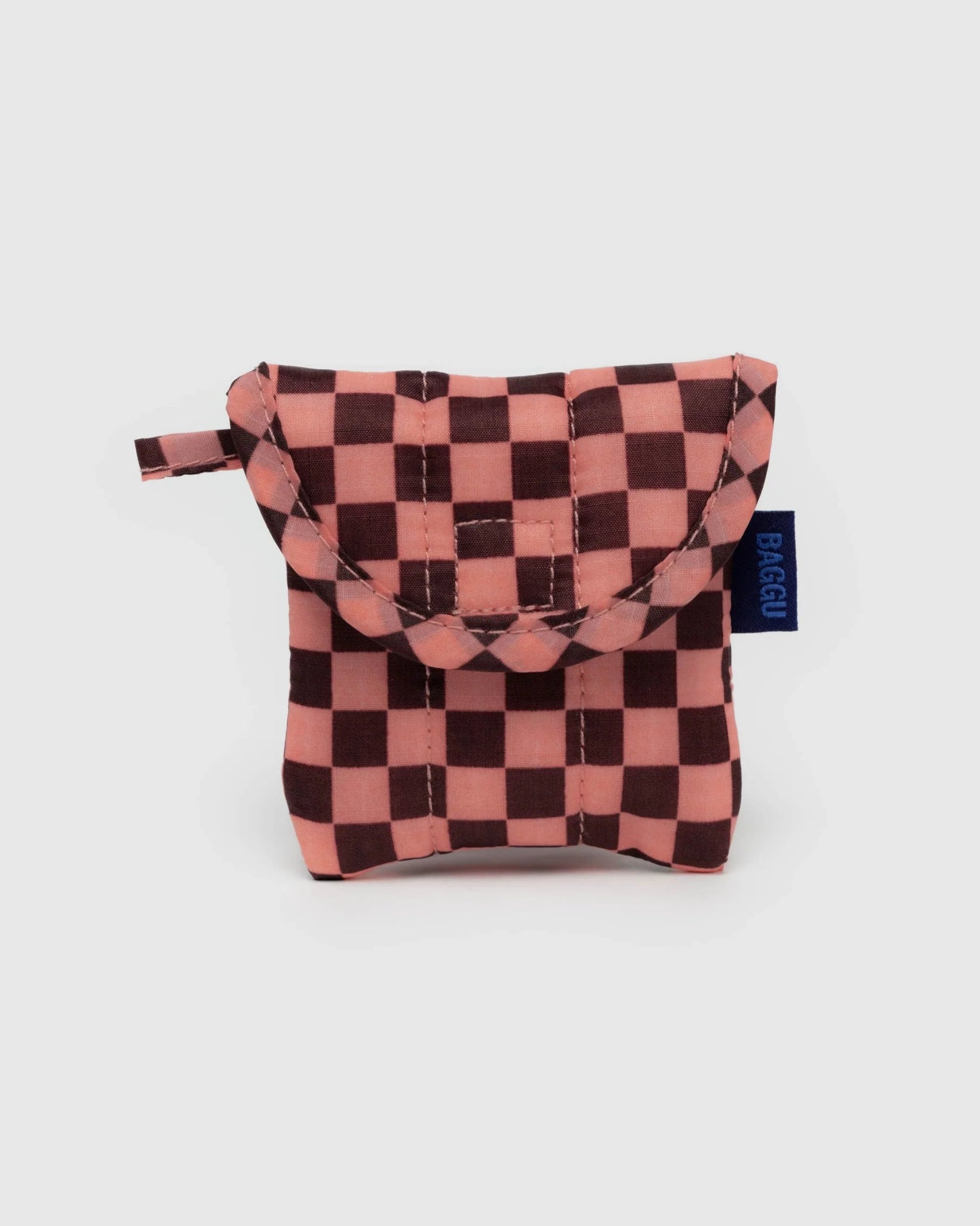 BAGGU | Puffy Earbuds Case Pink Brown Check