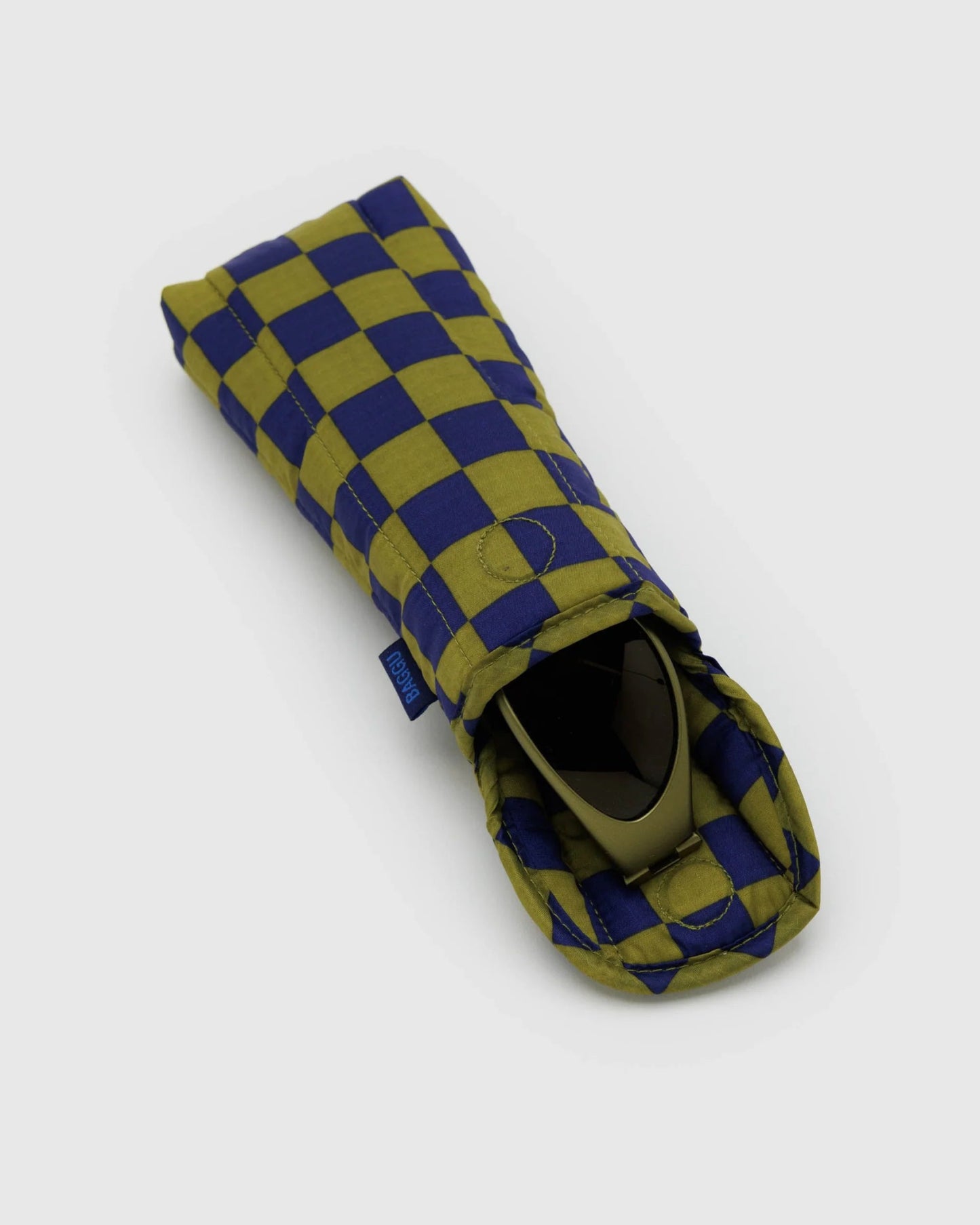 BAGGU | Puffy Glasses Case Navy Green Check Glasses case Baggu   