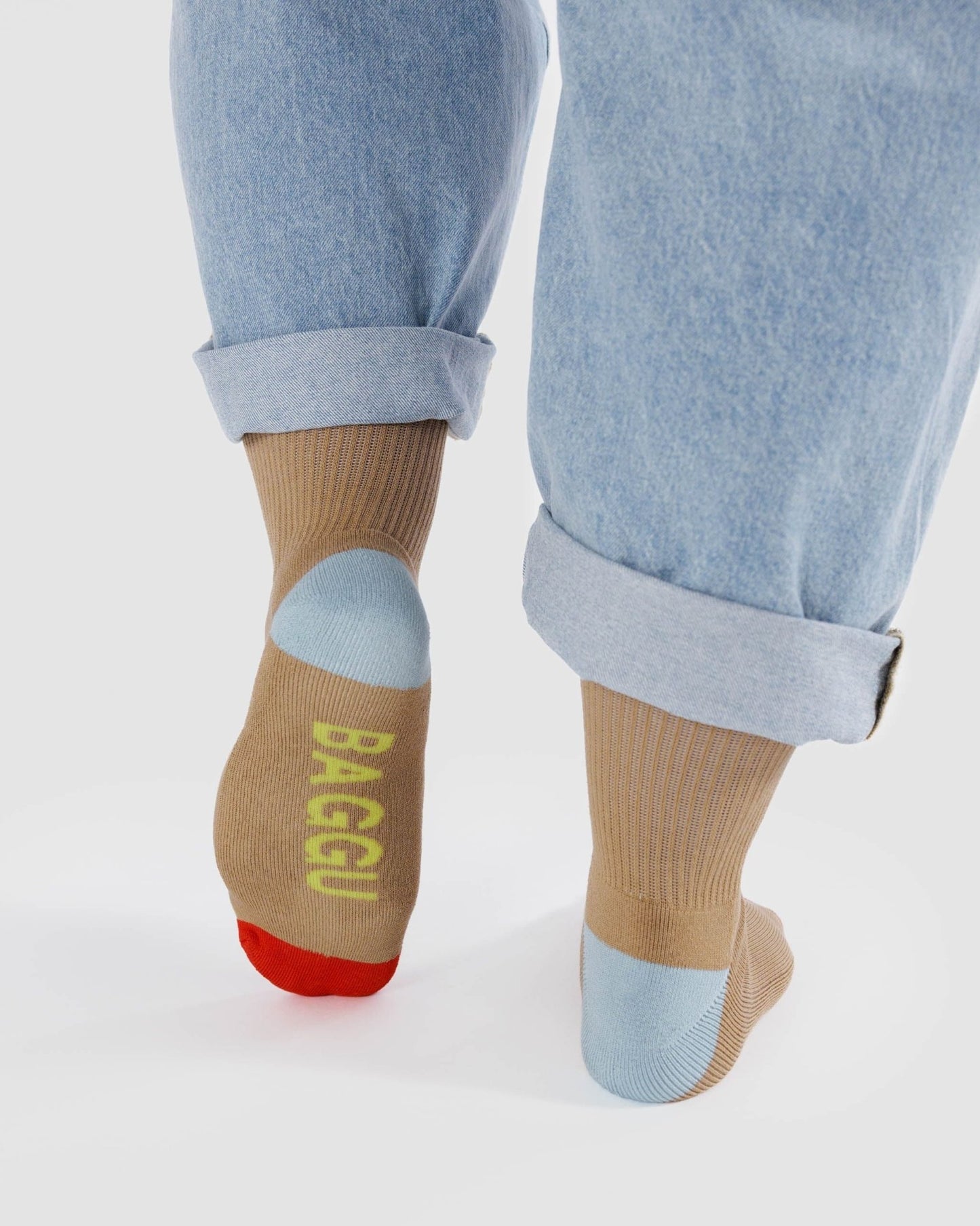 BAGGU Ribbed Sock| Beige Mix Large Socks Baggu   