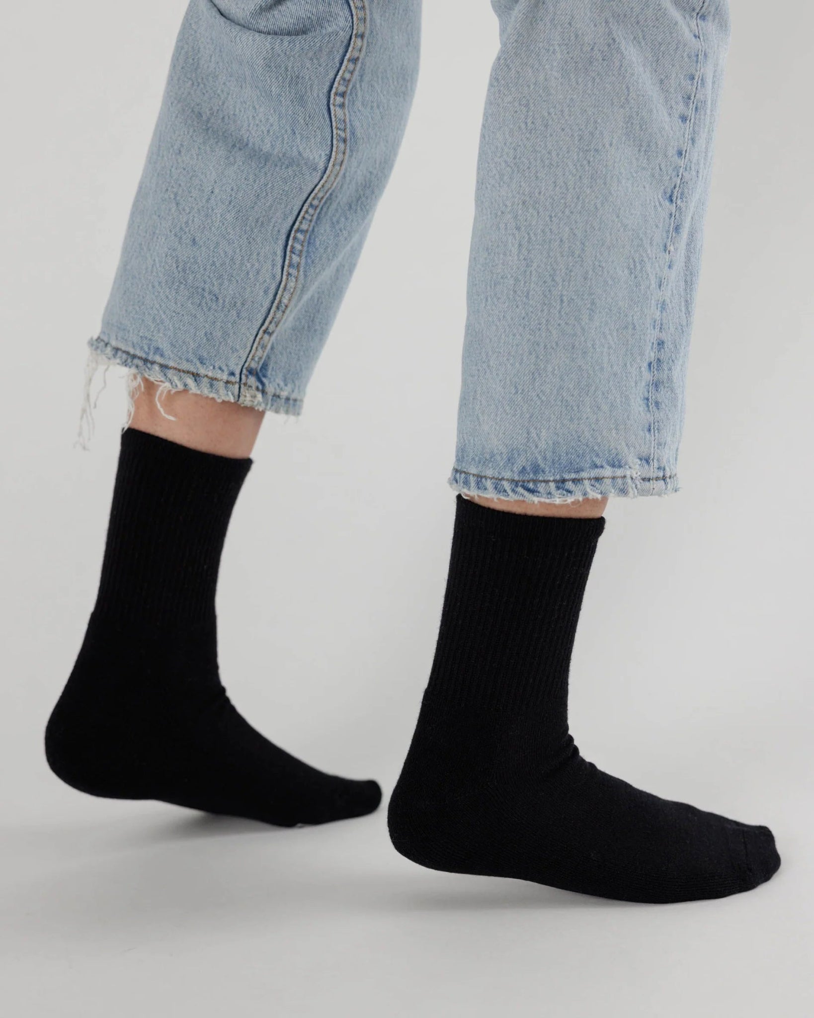 BAGGU Ribbed Sock -| Black Large