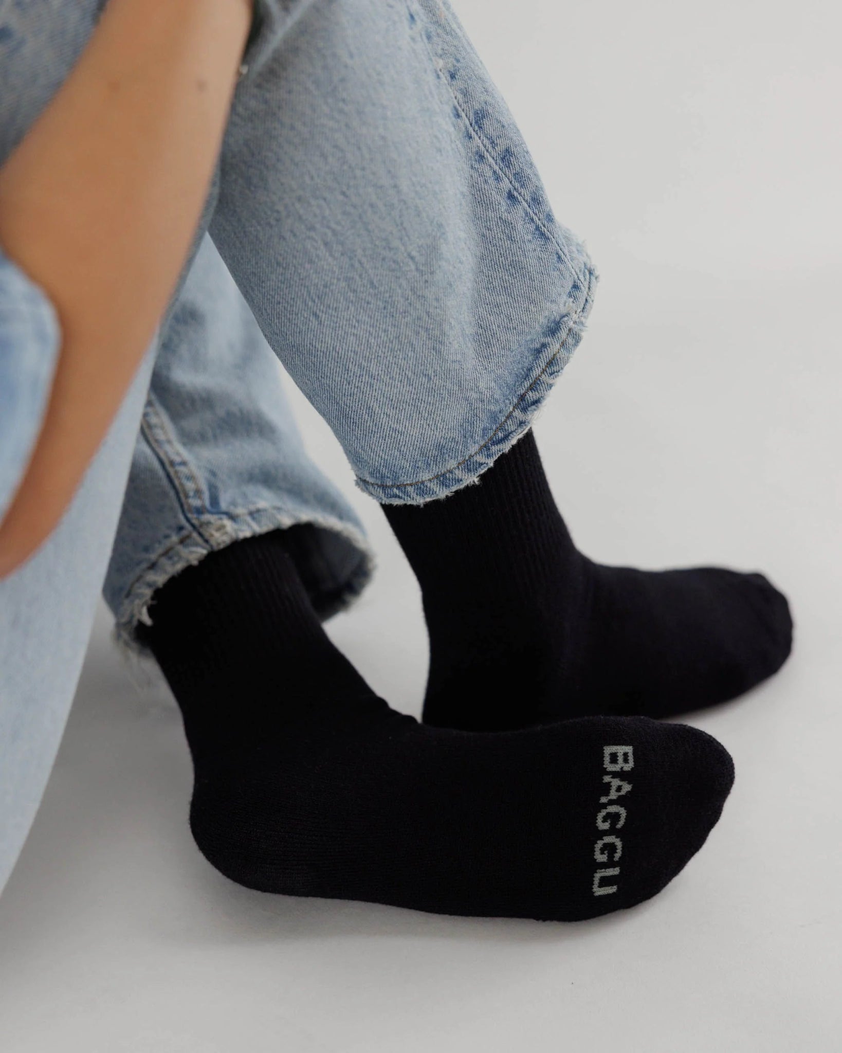 BAGGU Ribbed Sock -| Black Large