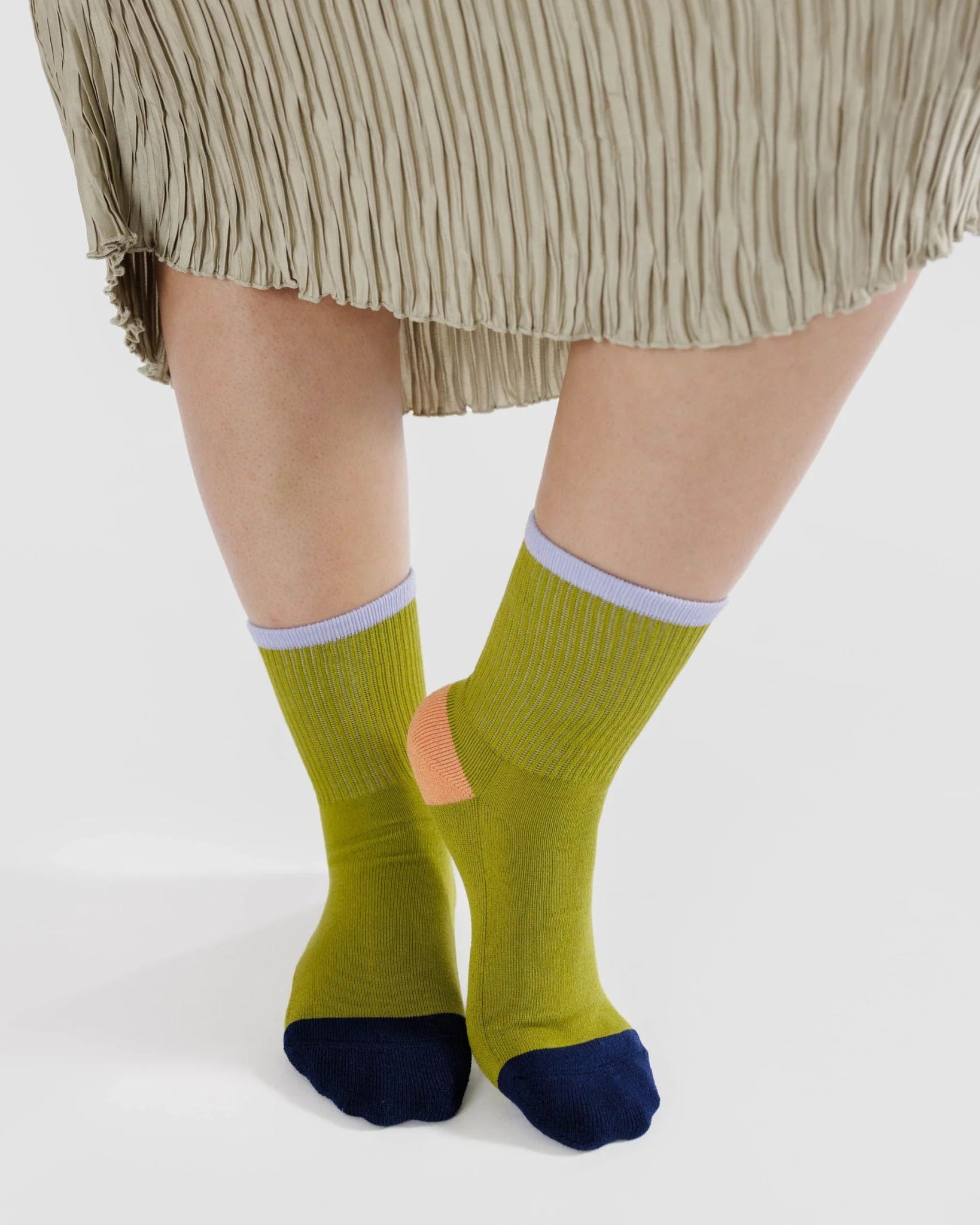 BAGGU Ribbed Sock -  Lemongrass Mix