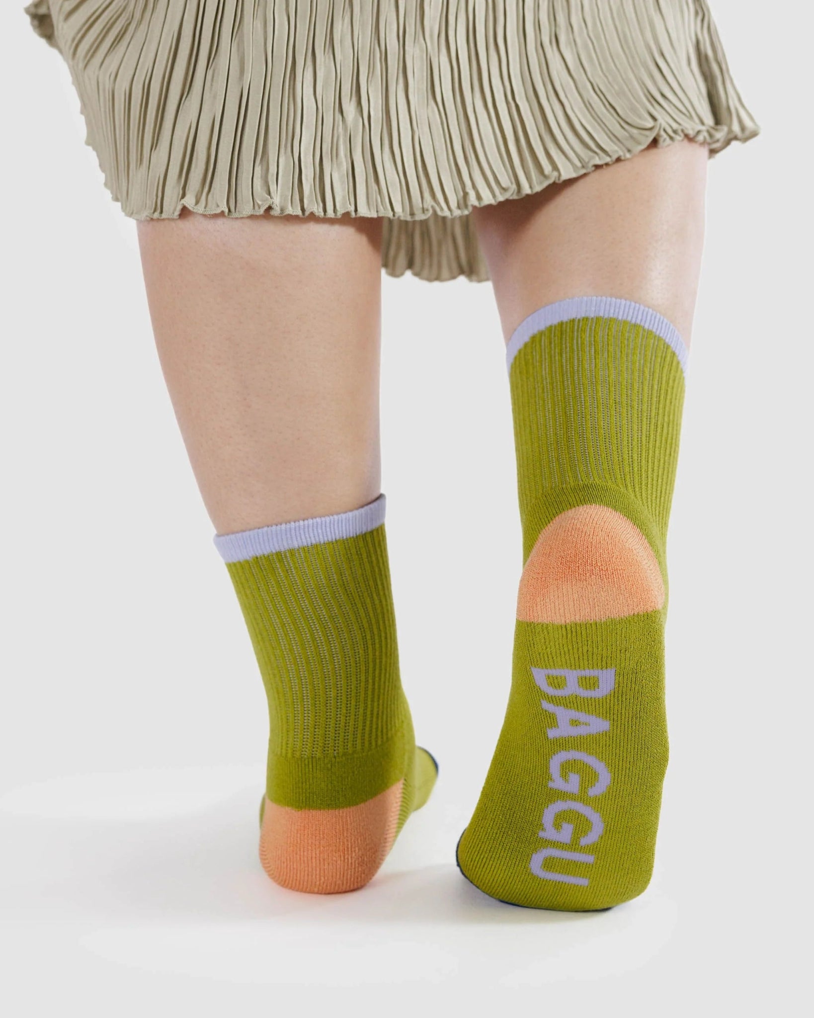 BAGGU Ribbed Sock -  Lemongrass Mix