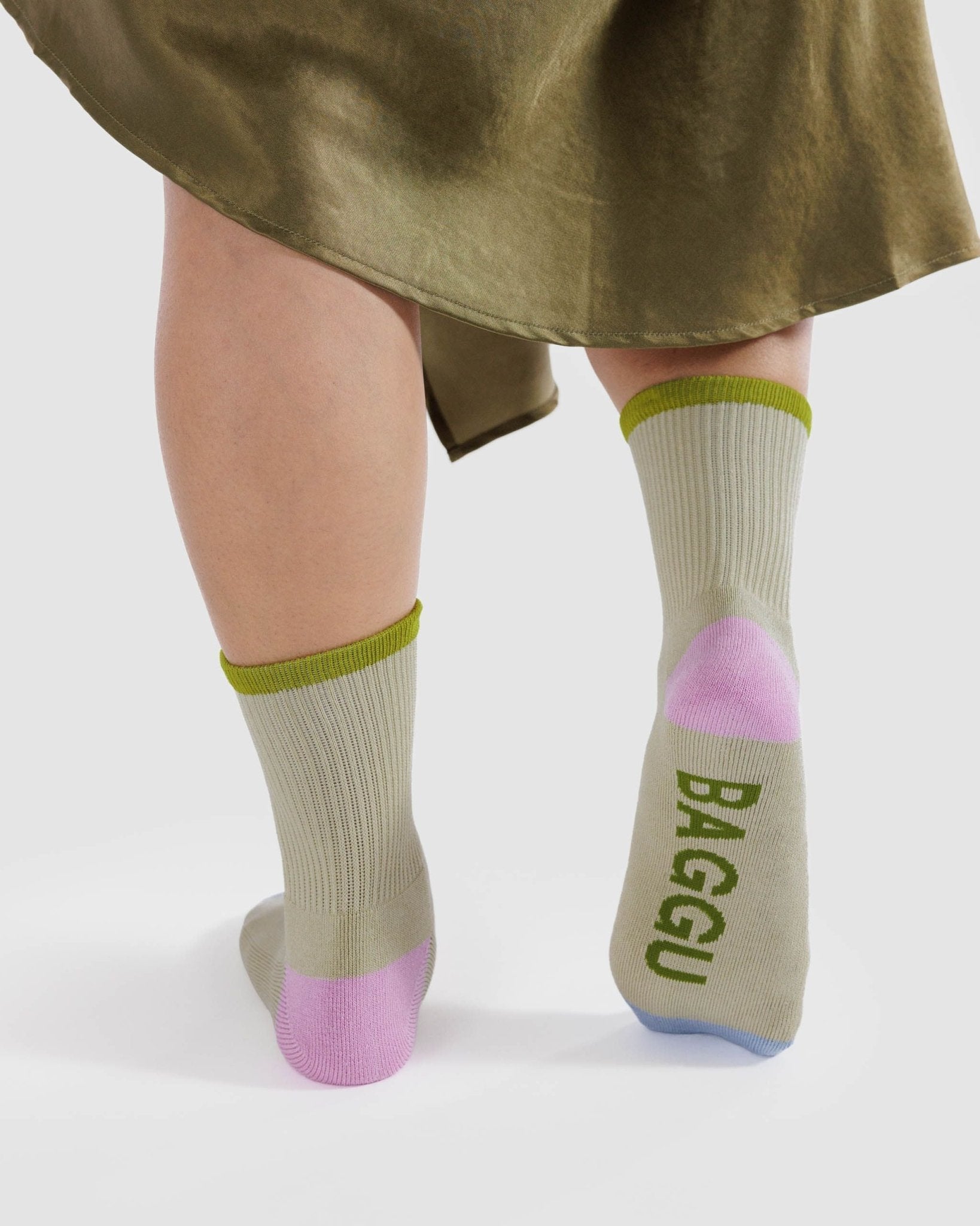 BAGGU Ribbed Sock| Stone Mix Large