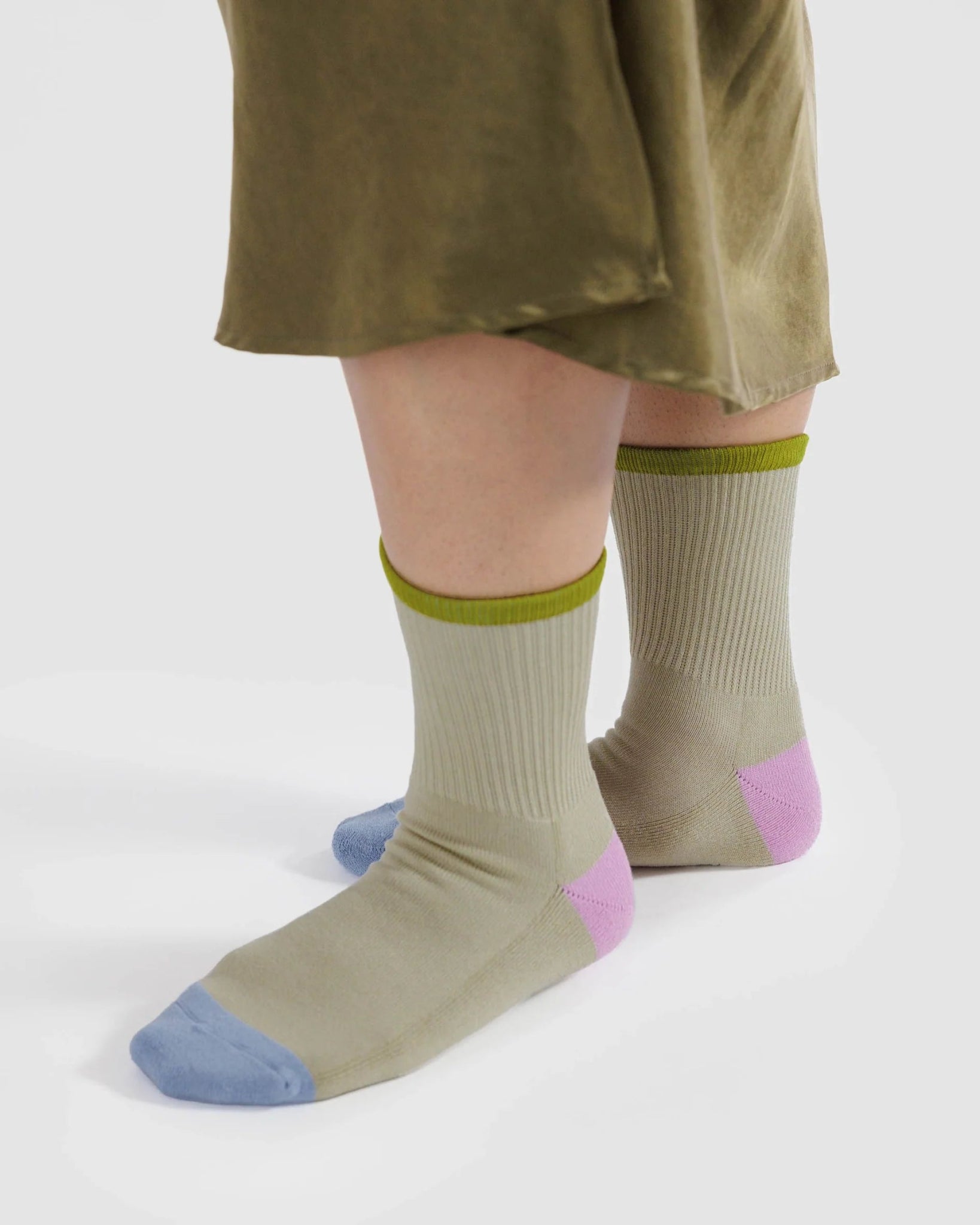 BAGGU Ribbed Sock| Stone Mix Large