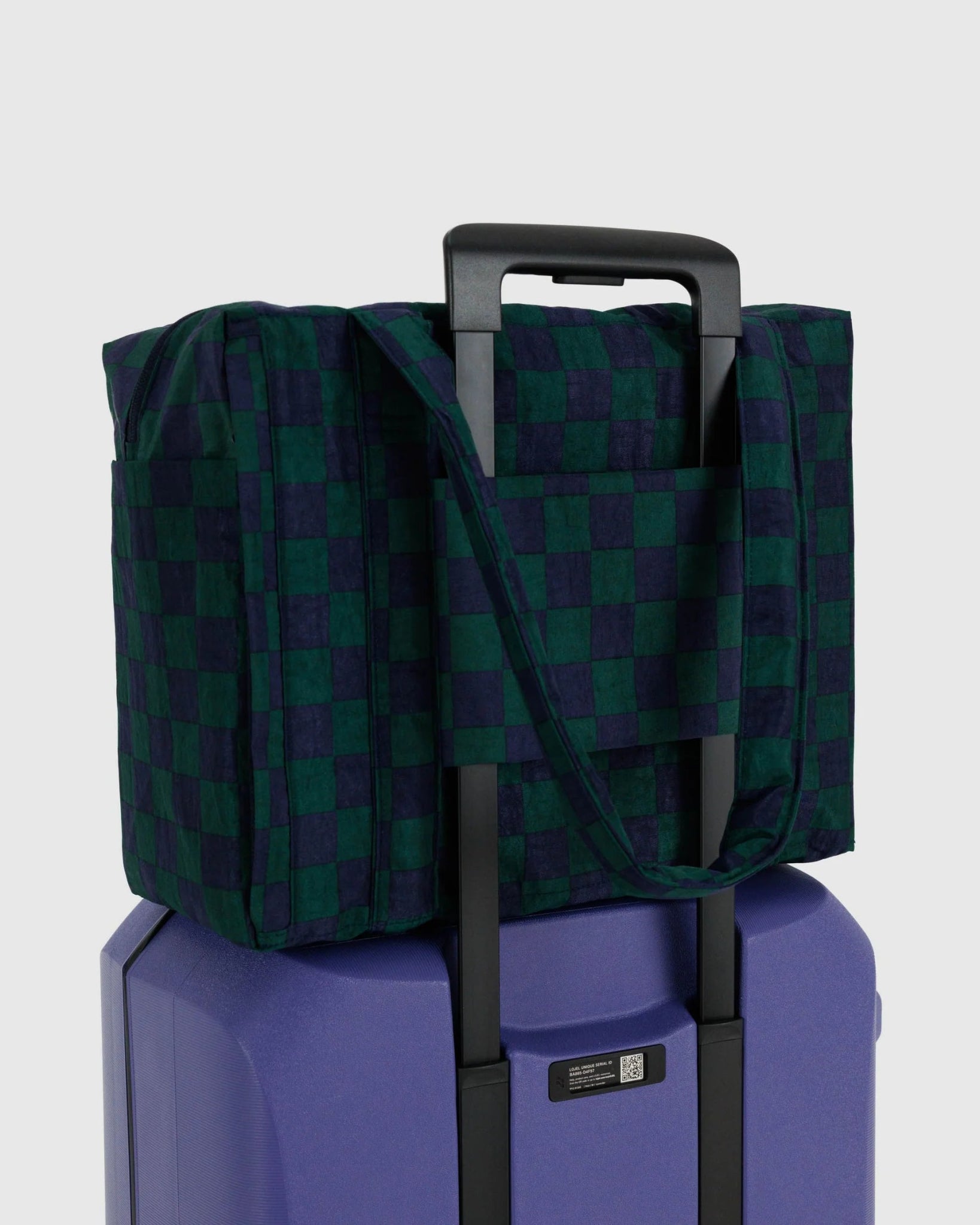 BAGGU | Small Cloud Carry On Navy Green Check Bag Baggu   