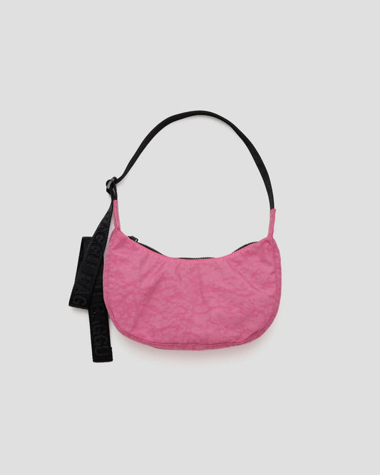 BAGGU Small Nylon Crescent Bag -Azalea Pink - Preston Apothecary