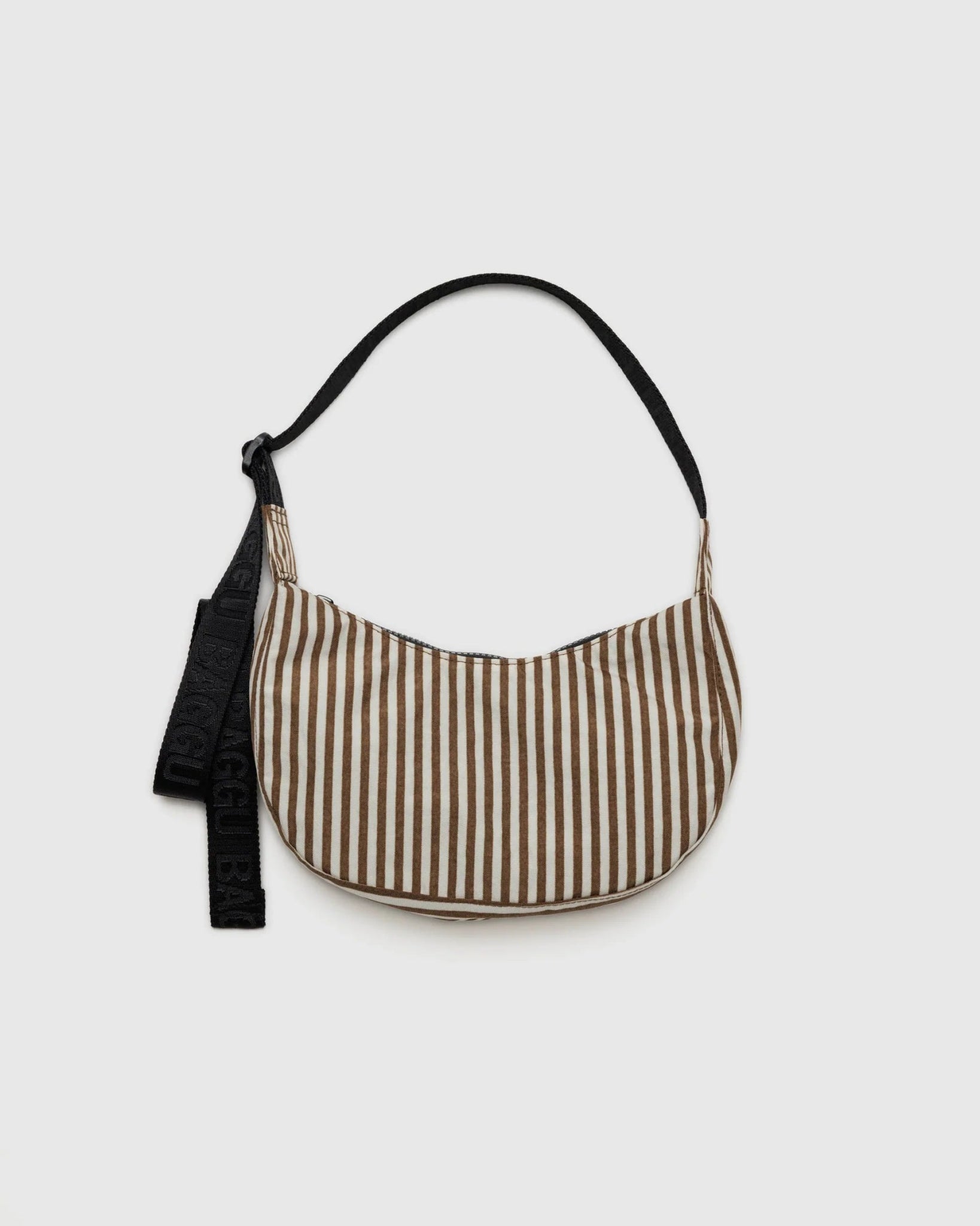 BAGGU Small Nylon Crescent Bag -|Brown Stripe