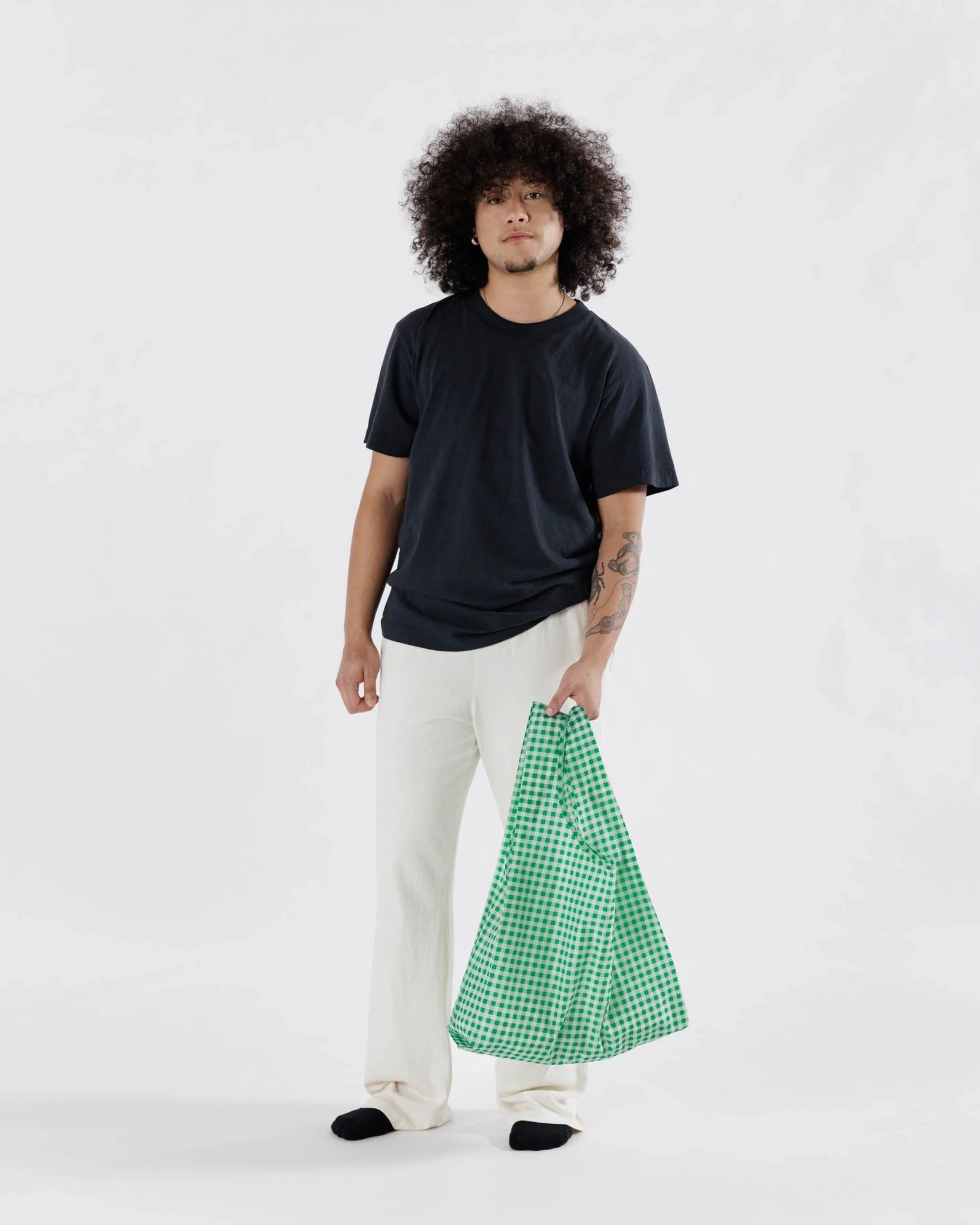 BAGGU Standard - Green Gingham