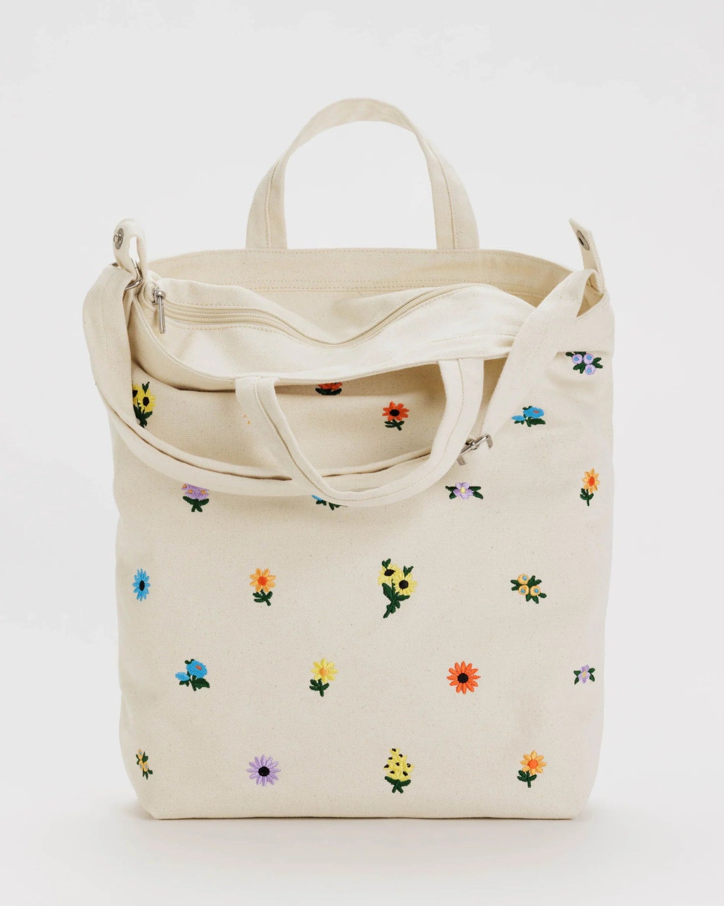 BAGGU Zip Duck Bag - Embroidered Ditsy Floral - Preston ApothecaryBaggu