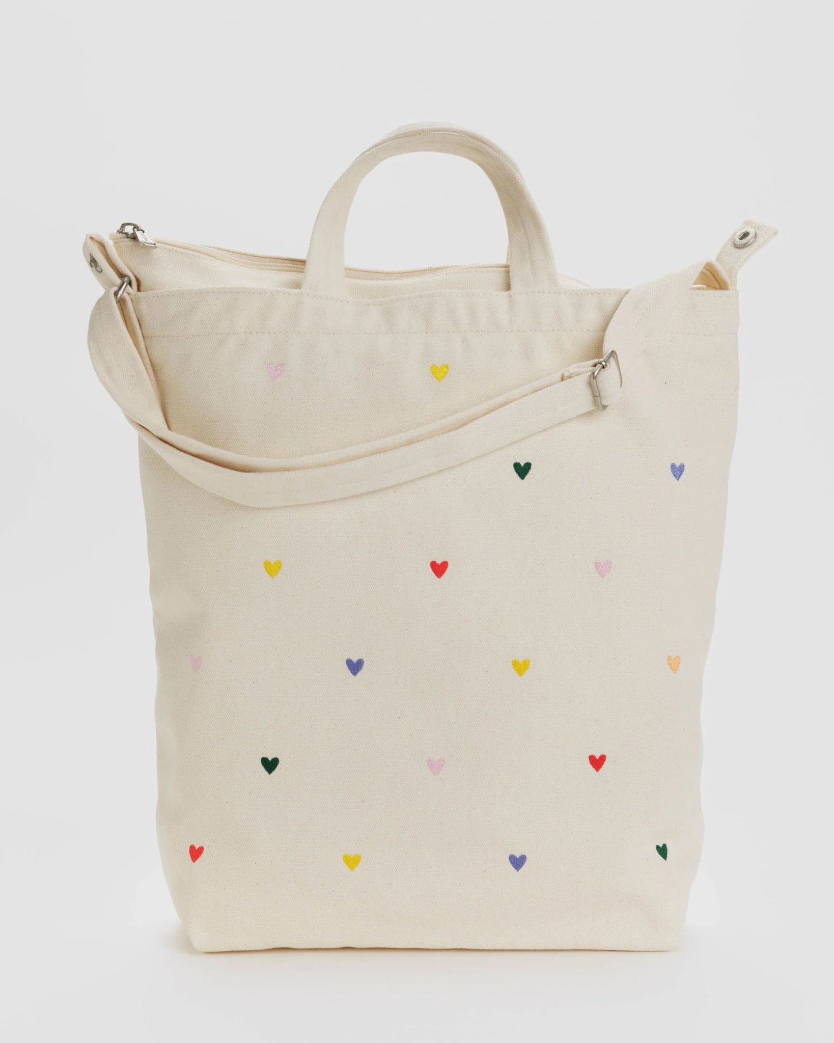 BAGGU | Zip Duck Bag Embroidered Hearts