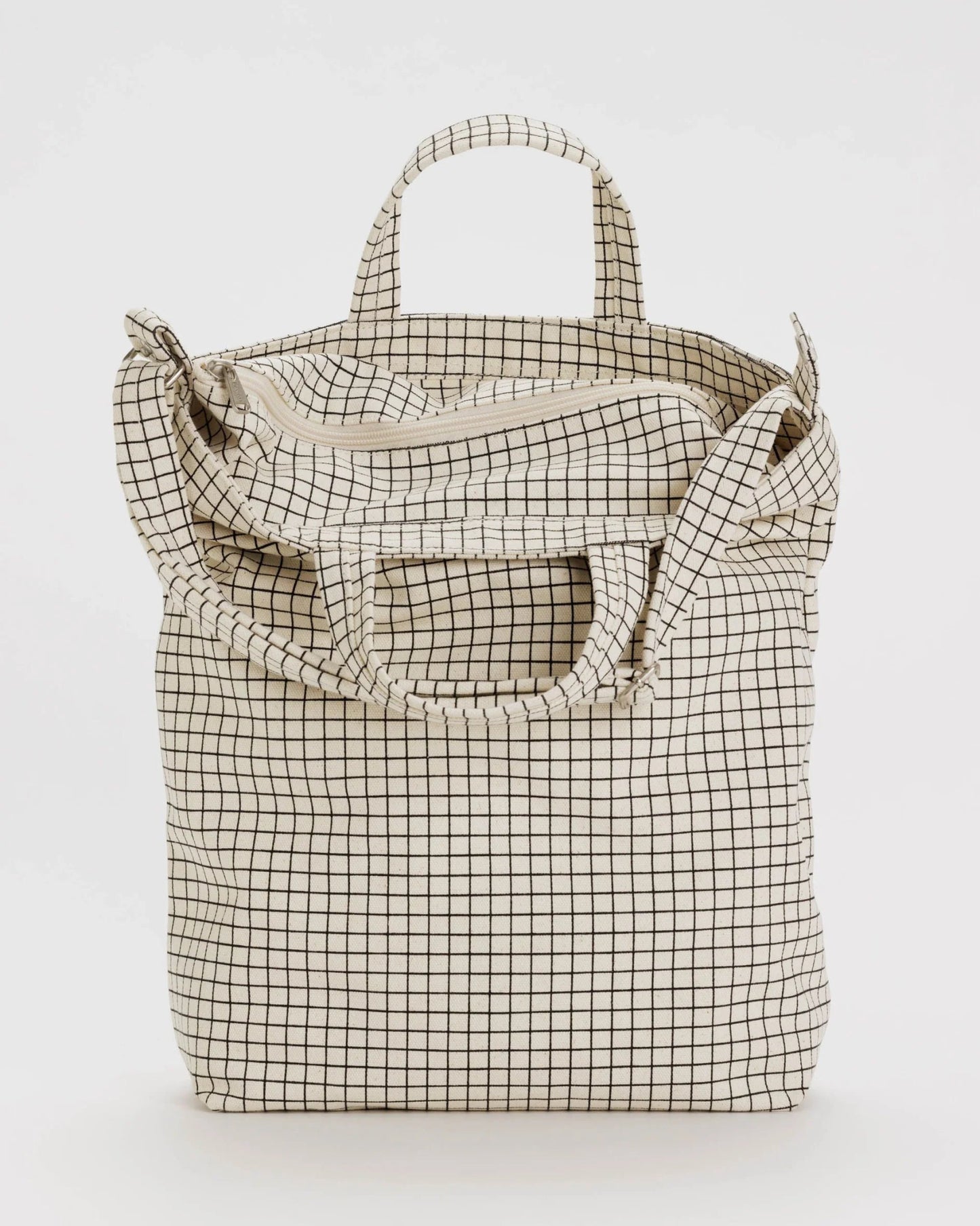 BAGGU Zip Duck Bag | Natural Grid - Preston Apothecary