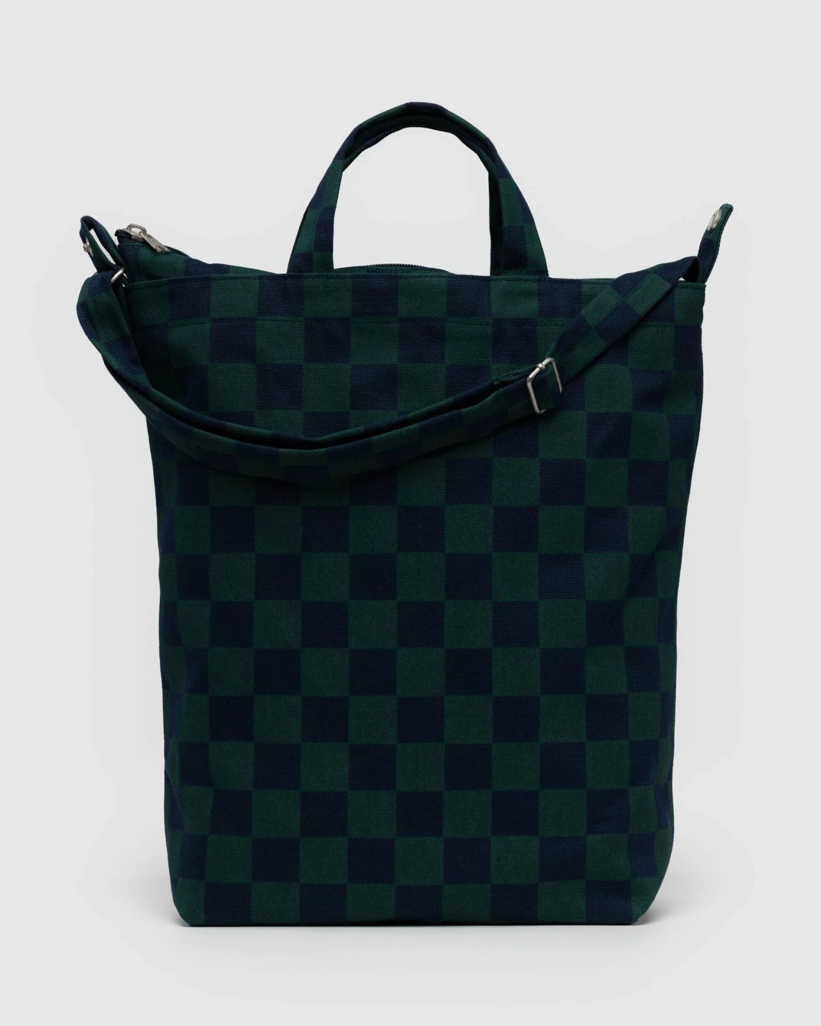 BAGGU | Zip Duck Bag Navy Green Check