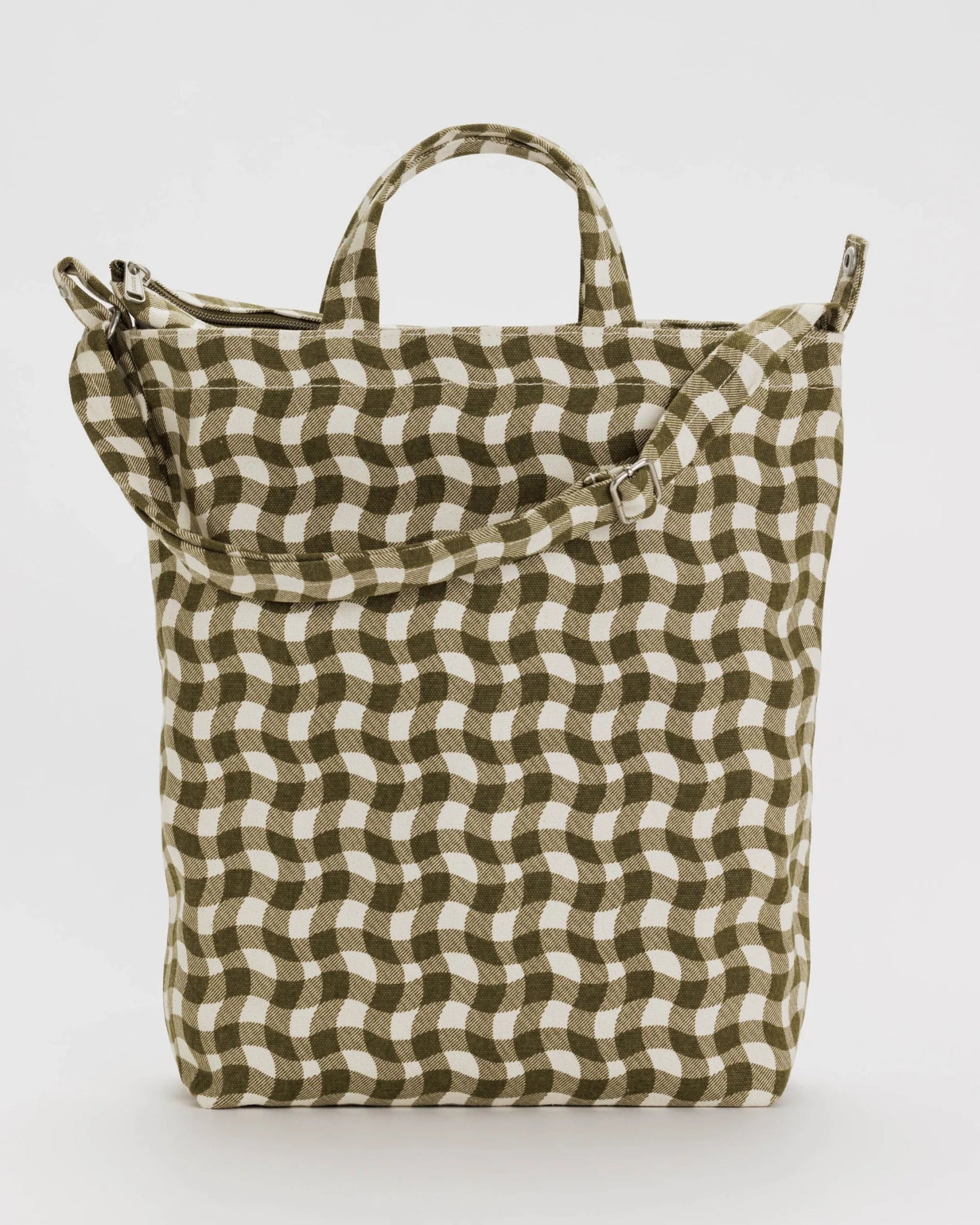 BAGGU | Zip Duck Bag Wavy Gingham Brown