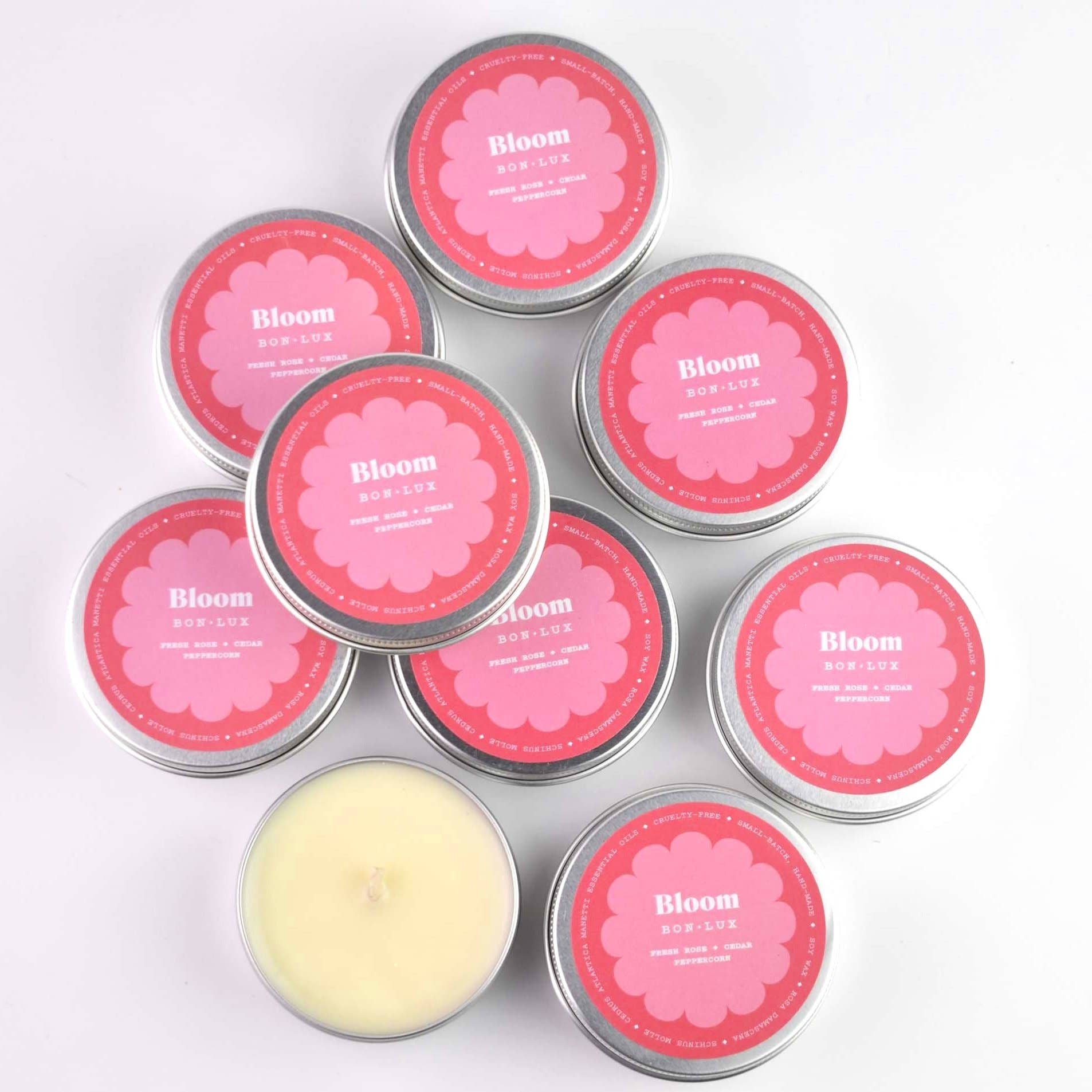 BON LUX Bloom Scented Travel Tin Candle