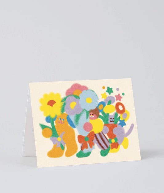 Wrap - 'Flowers For You'  Kids Birthday  Greetings Card  Wrap   